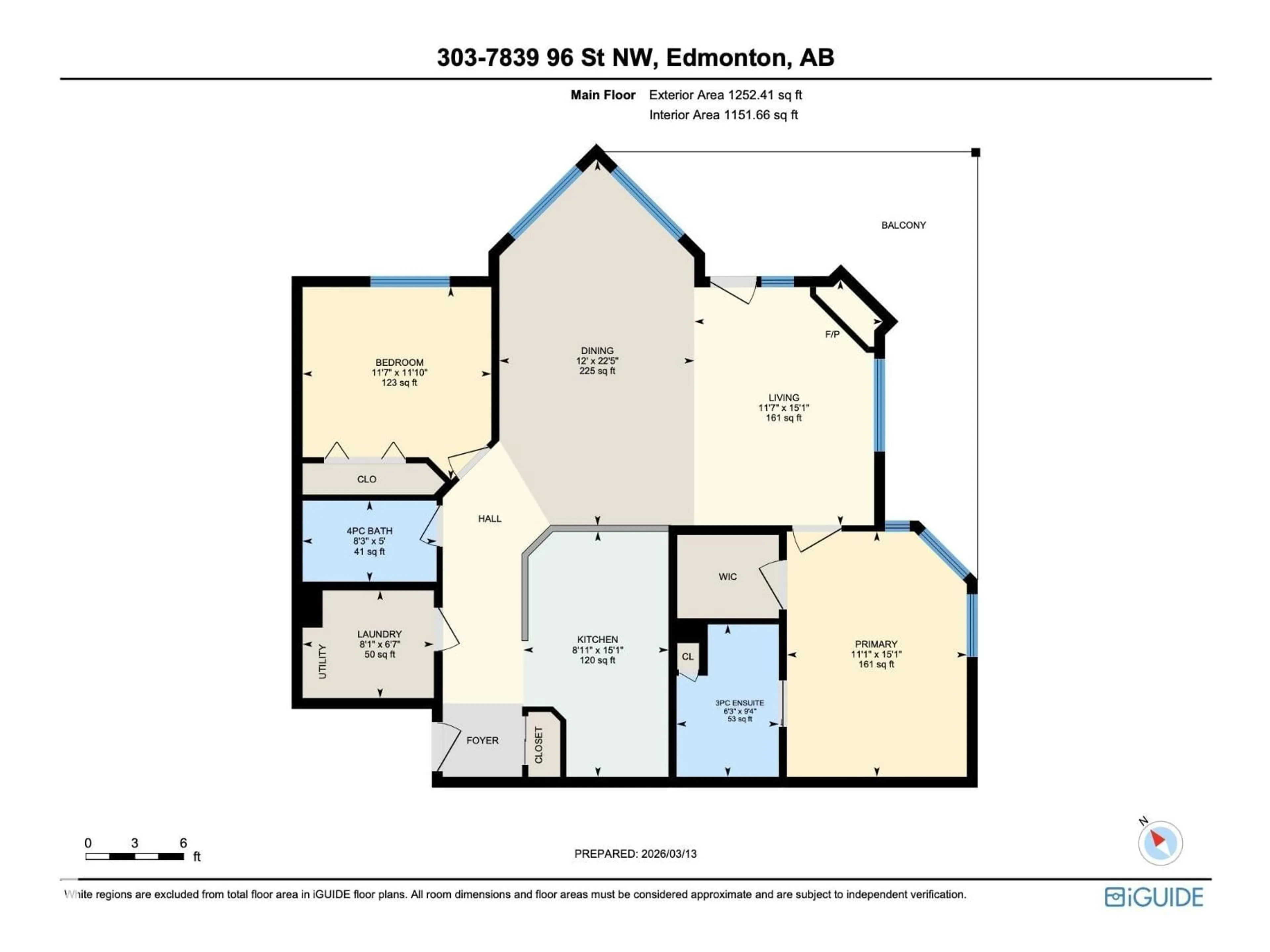 Floor plan for #303 - 7839 96 ST, Edmonton Alberta T6C4R4