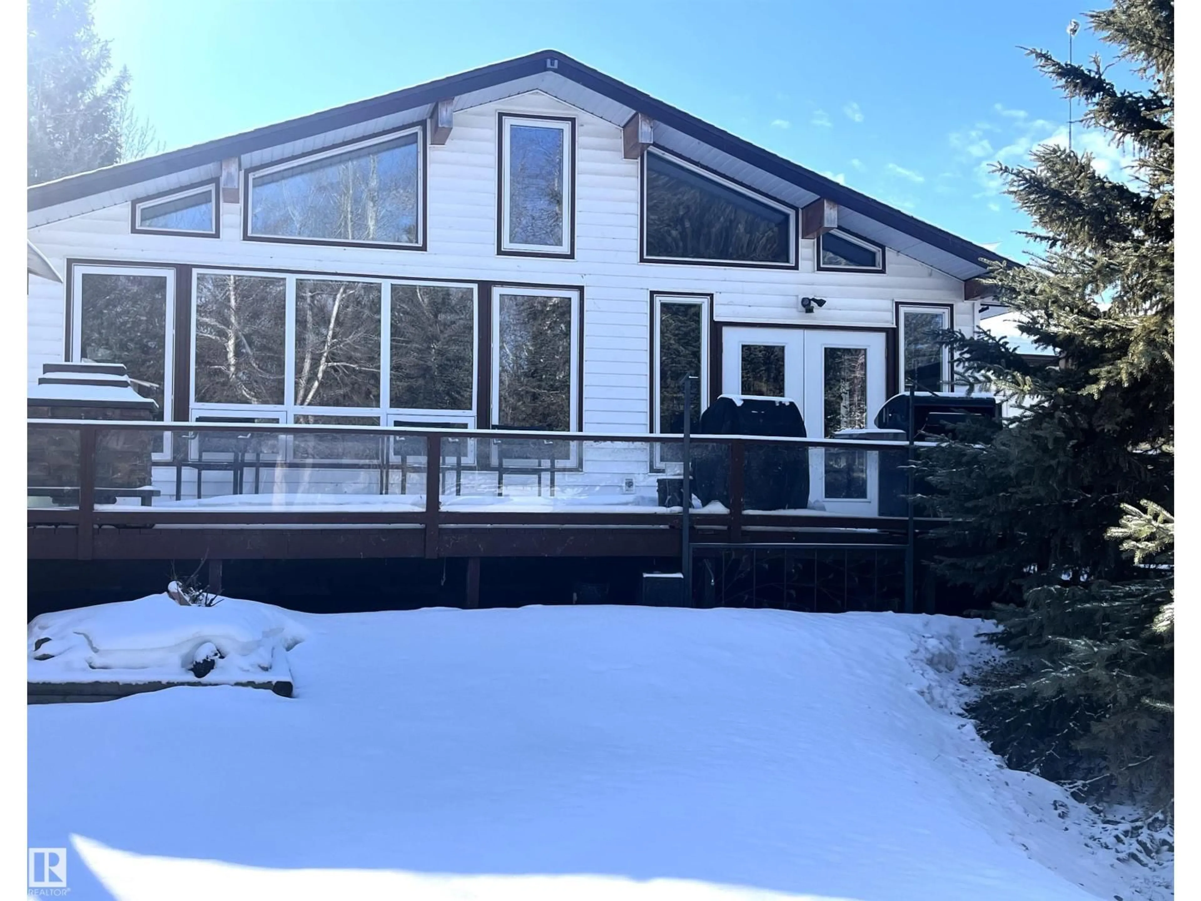 A pic from outside/outdoor area/front of a property/back of a property/a pic from drone, mountain view for 2 BAY DRIVE, Rural Lac Ste. Anne County Alberta T0E0V0