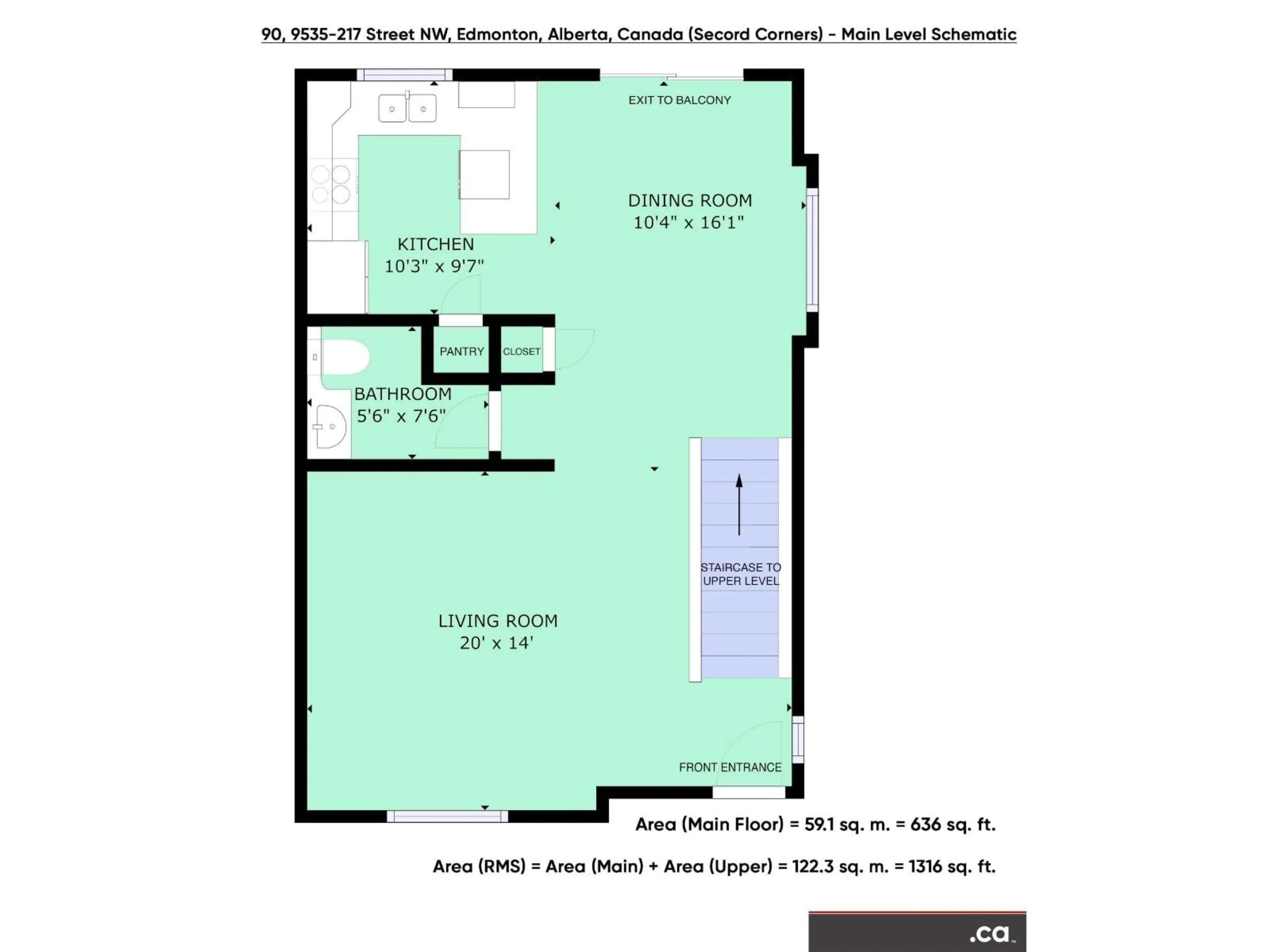 Floor plan for #90 - 9535 217 ST, Edmonton Alberta T5J4P5