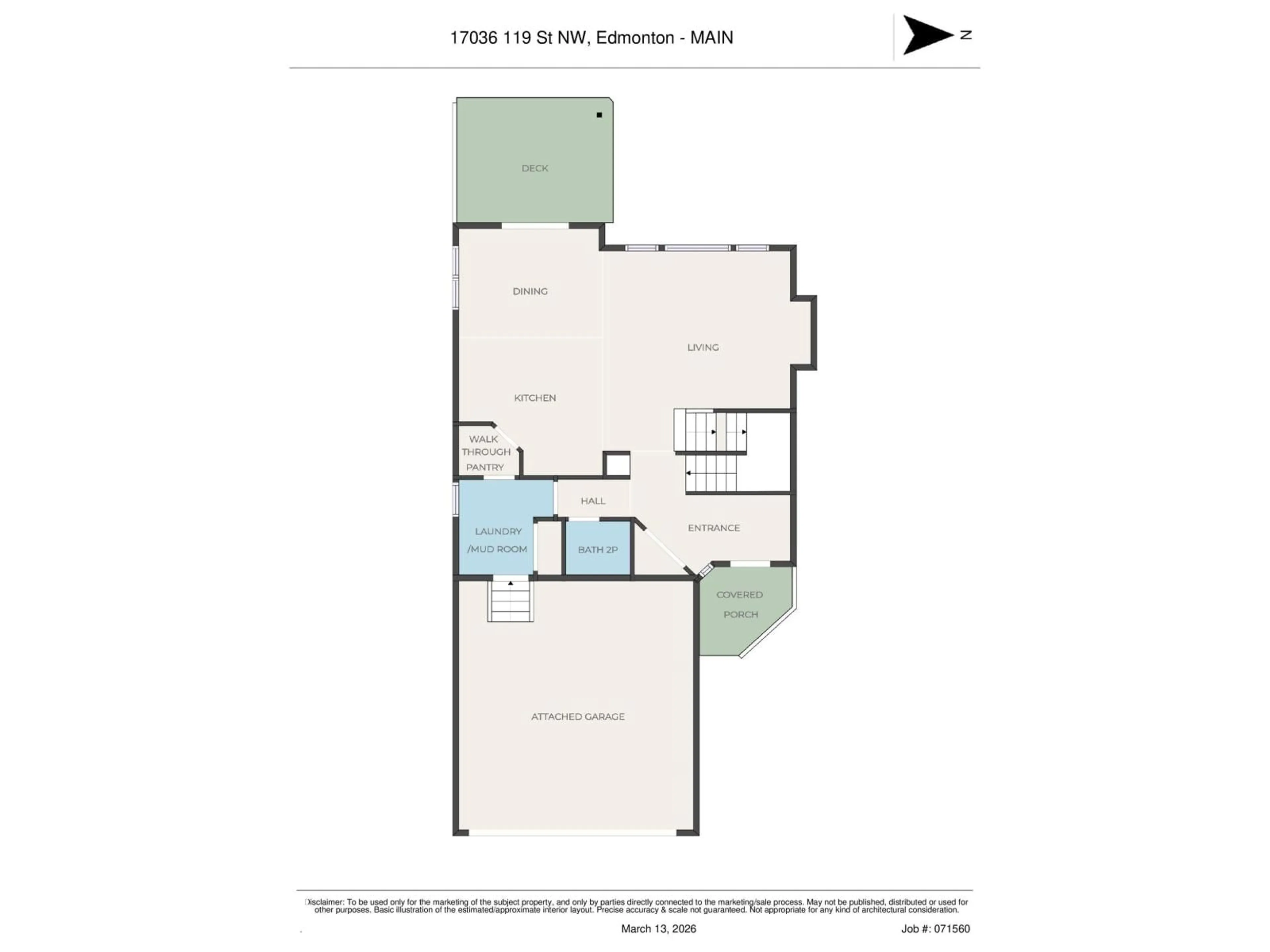 Floor plan for NW - 17036 119 ST, Edmonton Alberta T5X6H8