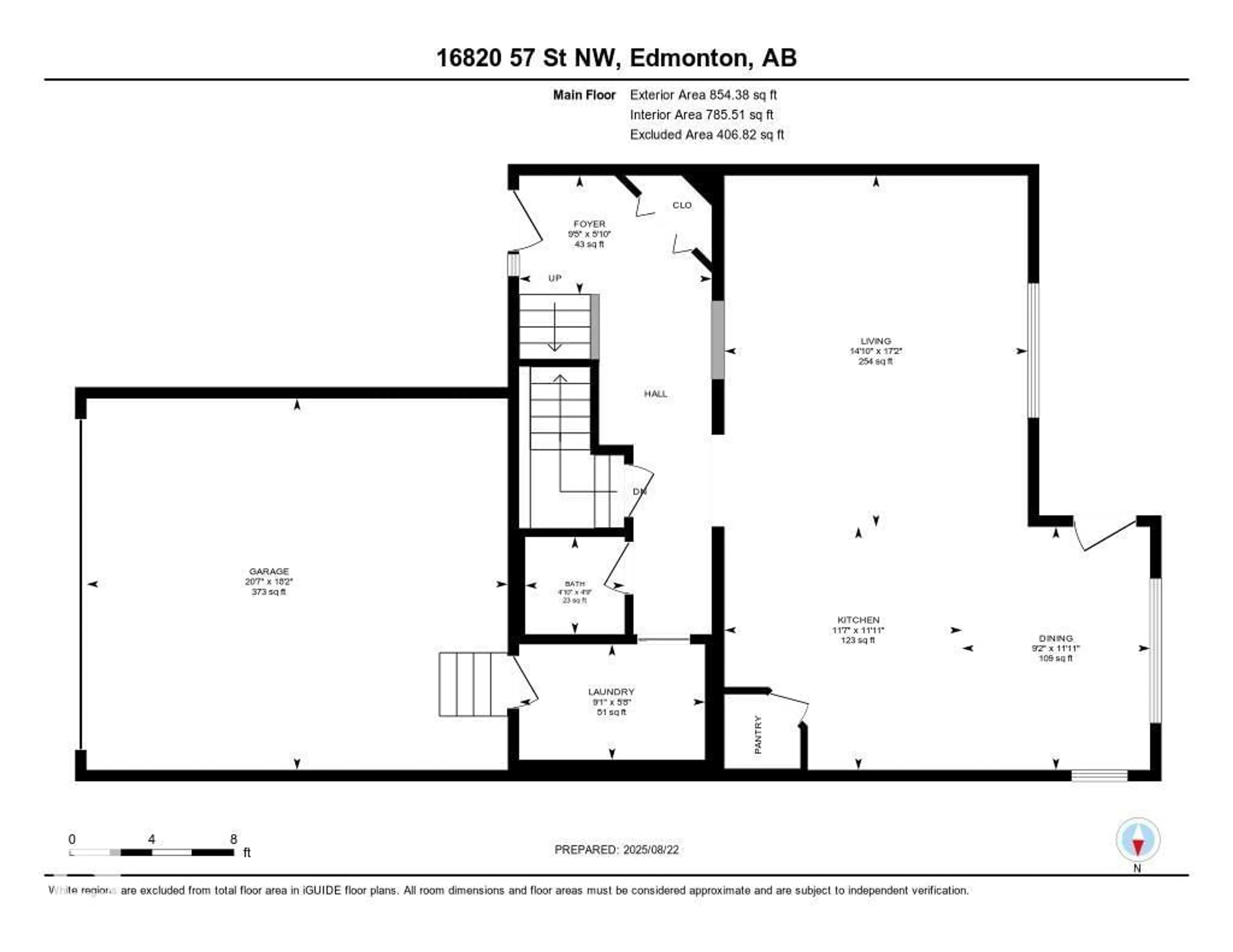 Floor plan for 16820 57 ST, Edmonton Alberta T5Y0K4