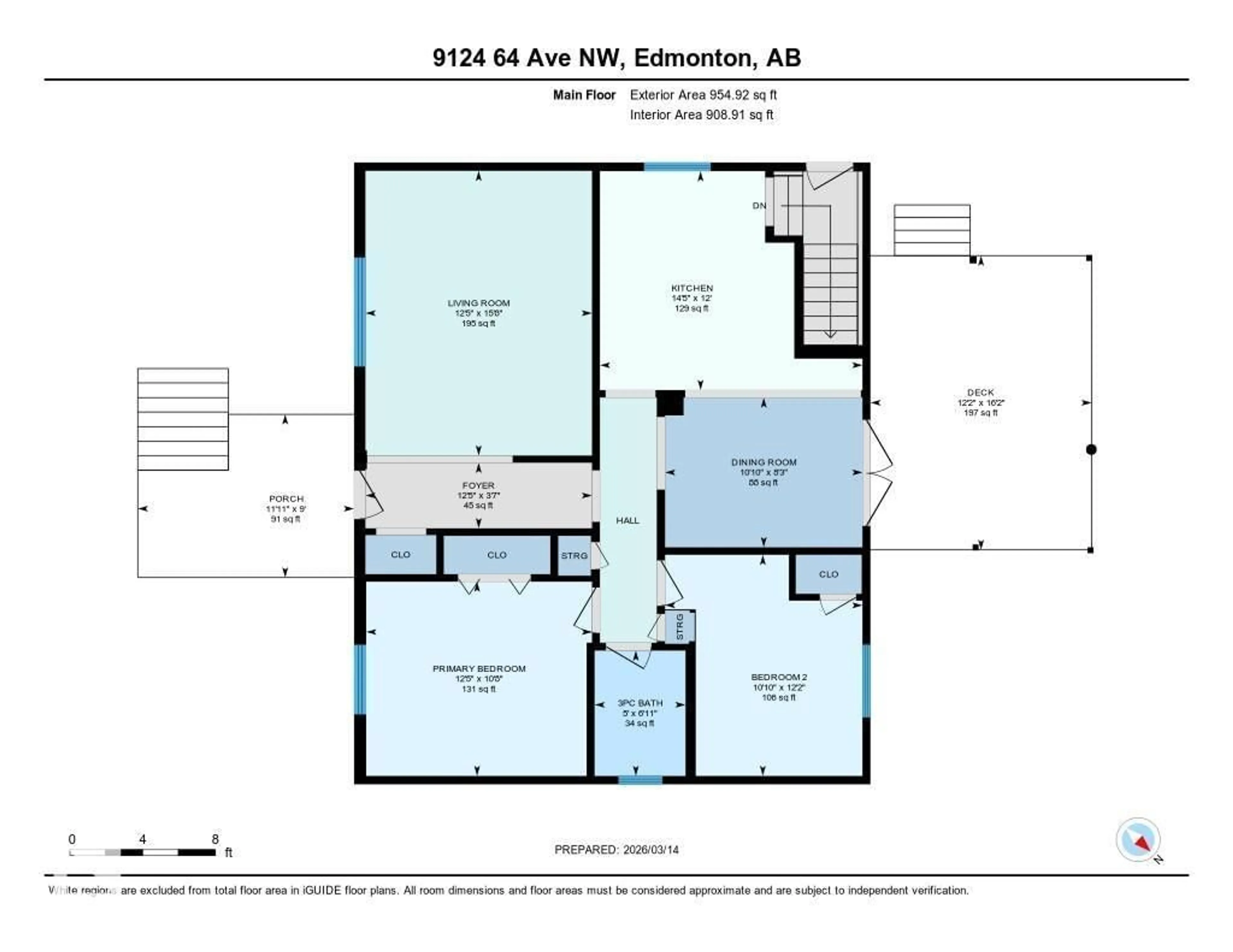 Floor plan for 9124 64 AV, Edmonton Alberta T6E0H7