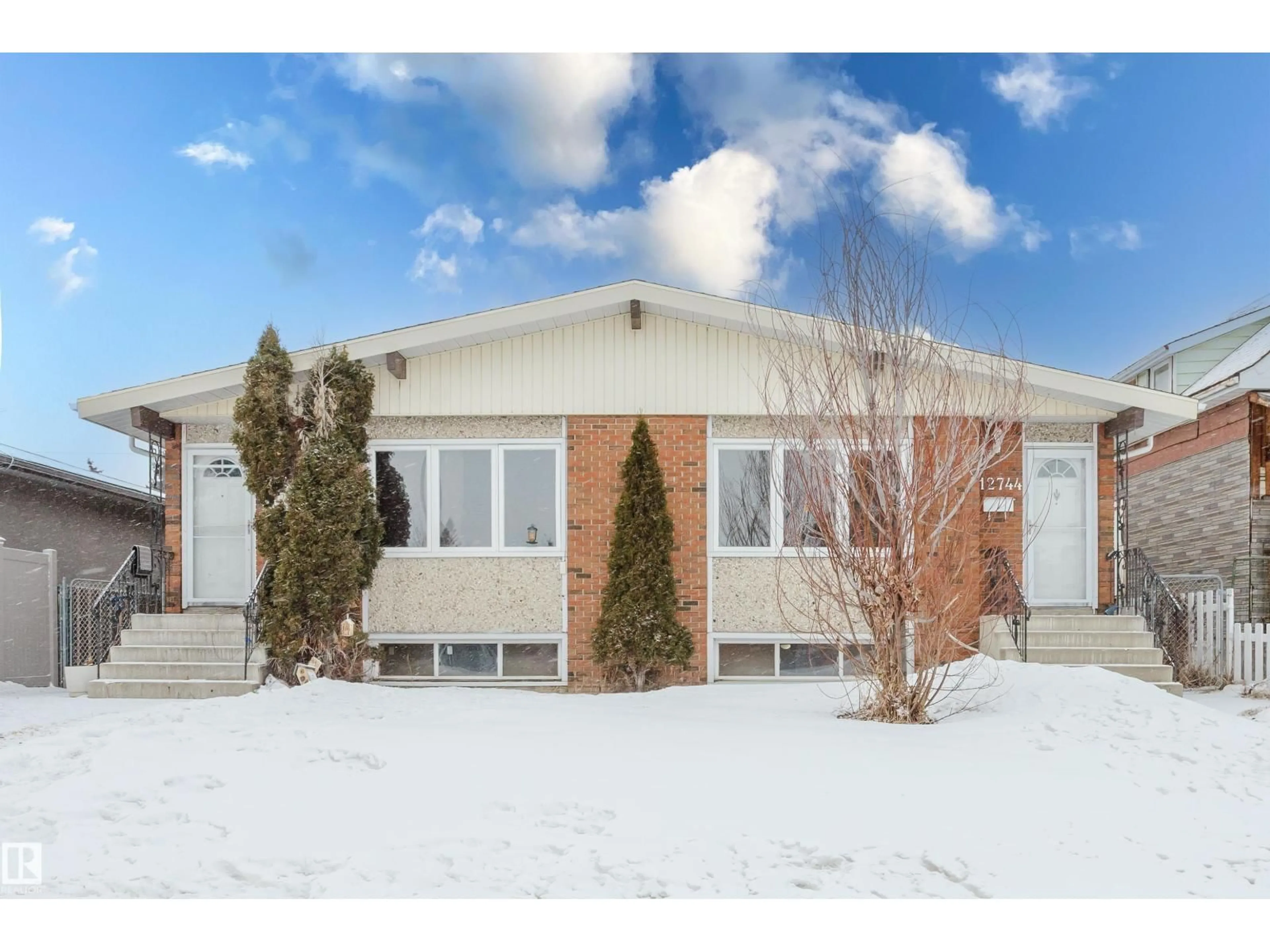 Home with vinyl exterior material, unknown for 12744 - 12742 86 ST NW, Edmonton Alberta T5E3A8