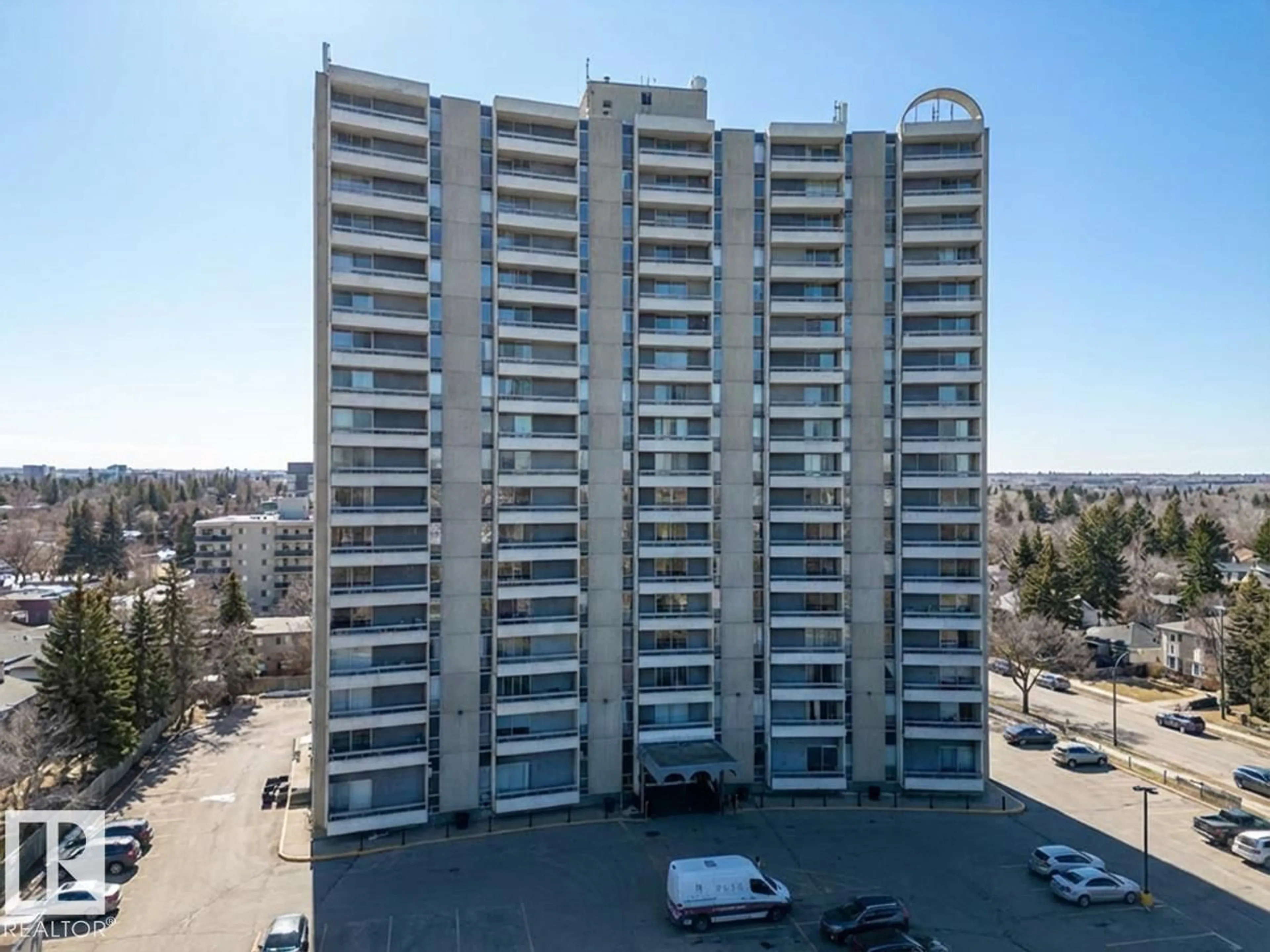 A pic from outside/outdoor area/front of a property/back of a property/a pic from drone, city buildings view from balcony for 1401 SASKATCHEWAN DR, Edmonton Alberta T6E4S6