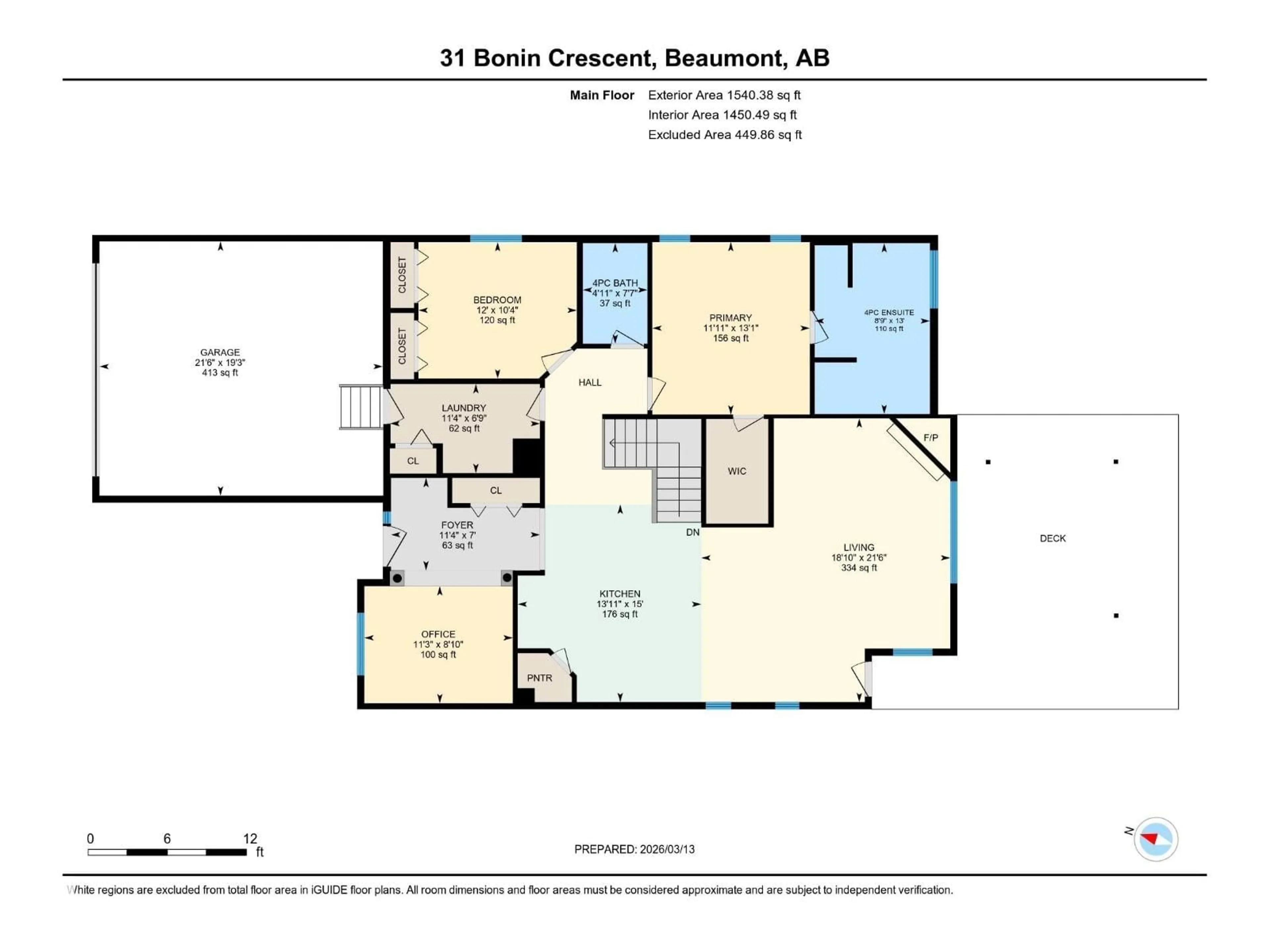 Floor plan for 31 BONIN CR, Beaumont Alberta T4X1R9