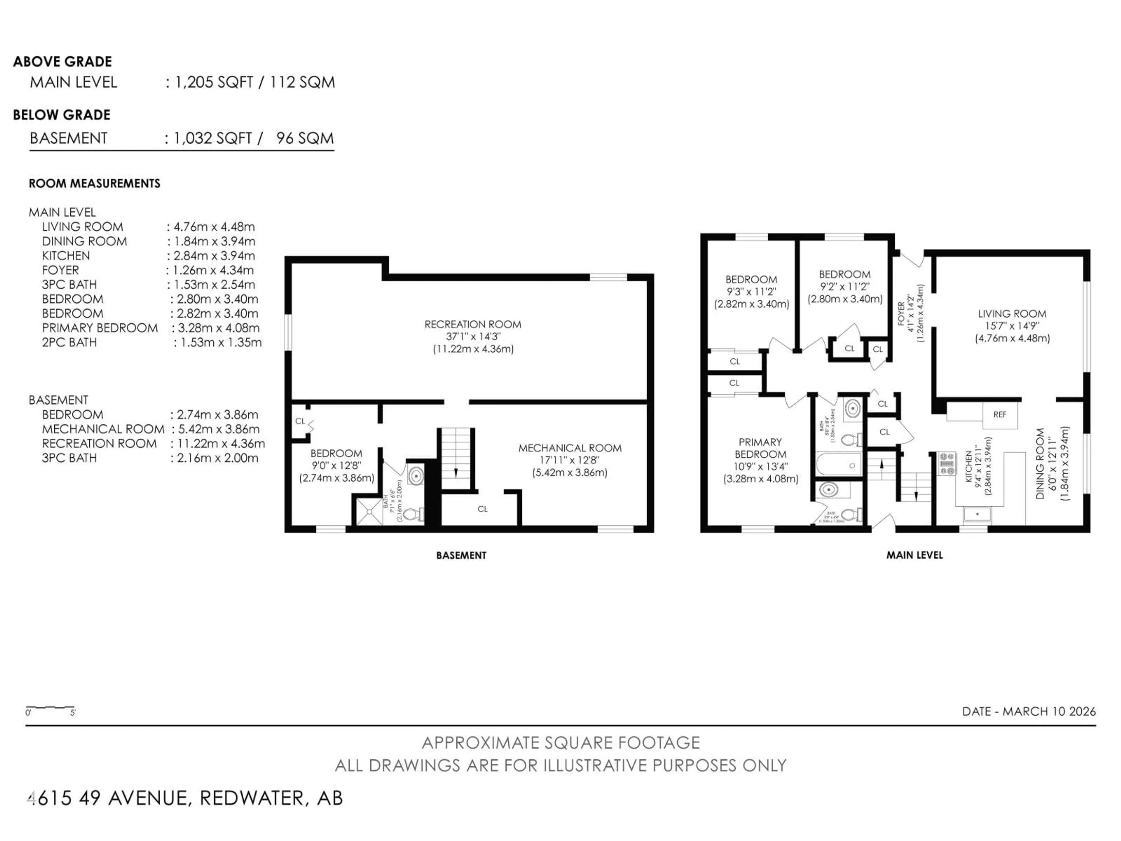 Floor plan for 4615 49 AV, Redwater Alberta T0A2W0