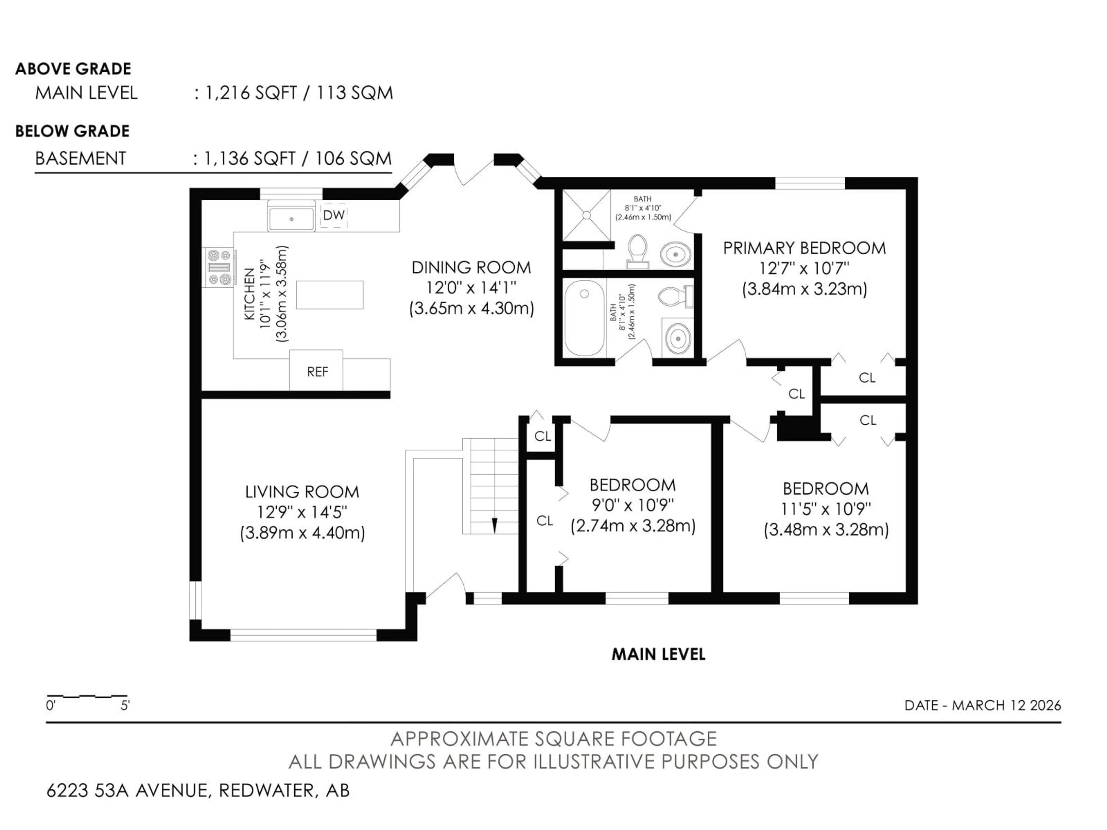 Floor plan for 6223 53A AV, Redwater Alberta T0A2W0