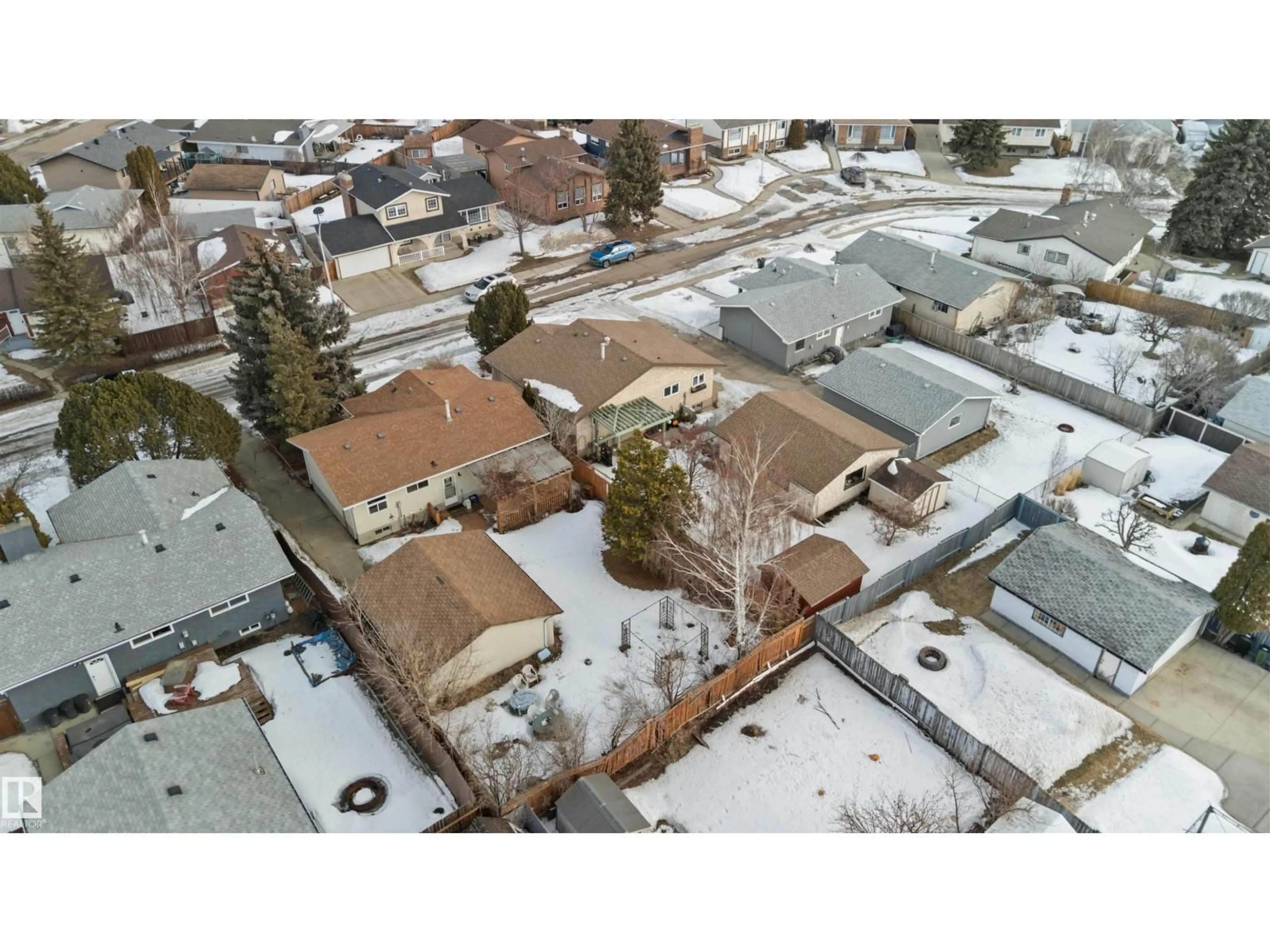 A pic from outside/outdoor area/front of a property/back of a property/a pic from drone, street for 12223 157 AV, Edmonton Alberta T5X2X7