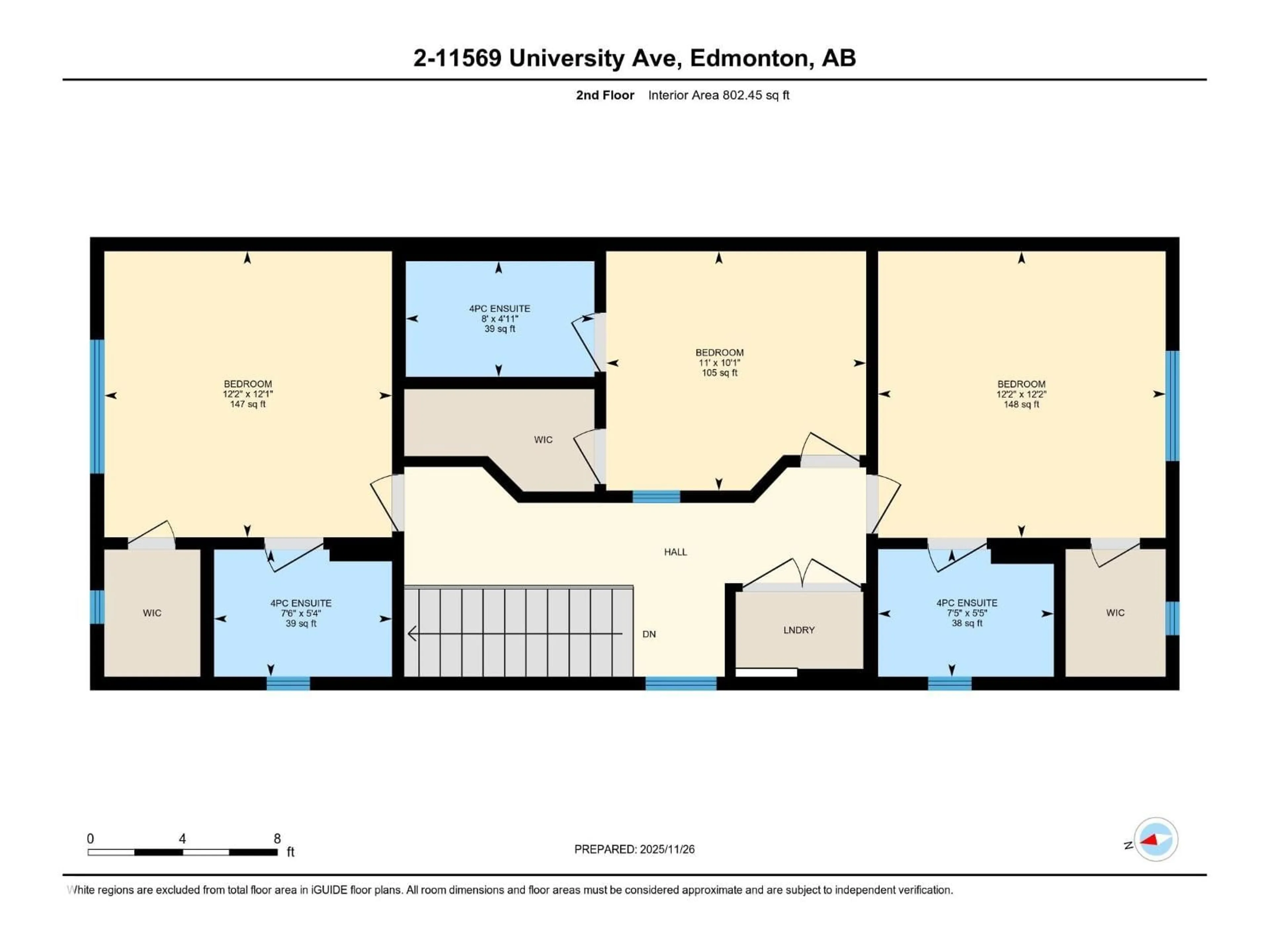 Floor plan for #2 - 11569 UNIVERSITY AV, Edmonton Alberta T6G1Z4