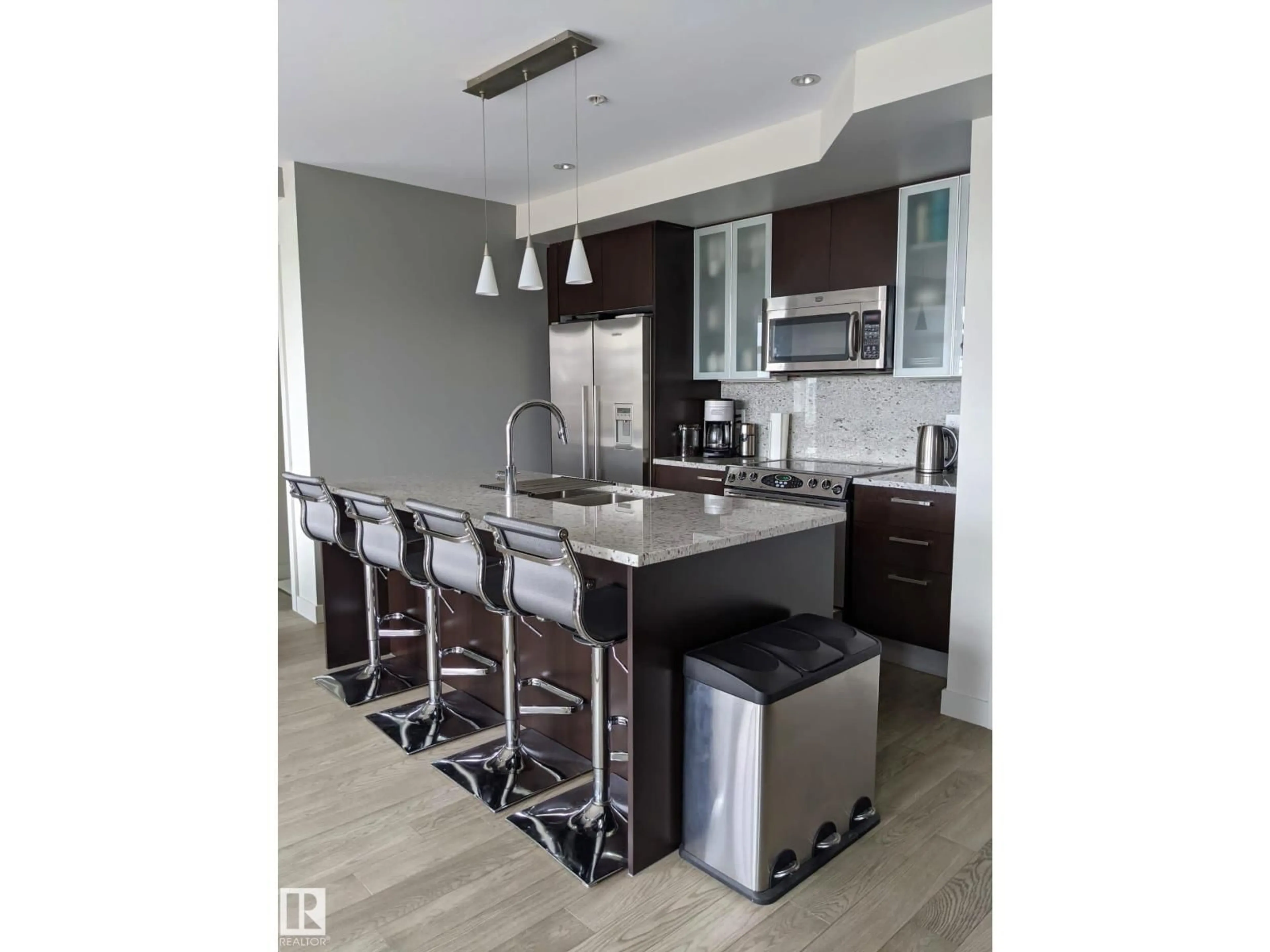Contemporary kitchen, ceramic/tile floor for 501 - 10388 105 ST NW, Edmonton Alberta T5J0C2