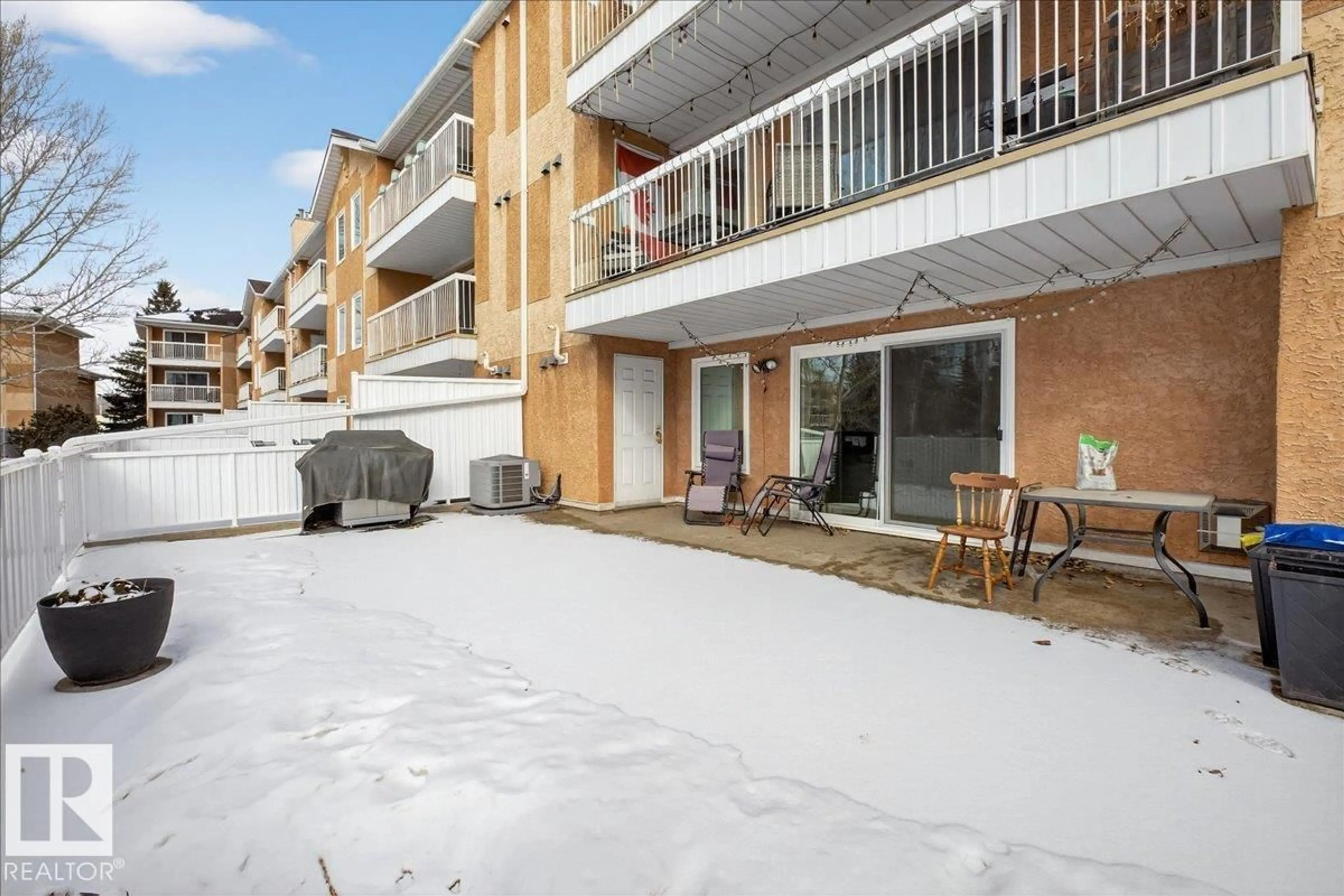 Patio, street for #101 - 8811 106A AV NW, Edmonton Alberta T5H3Y7