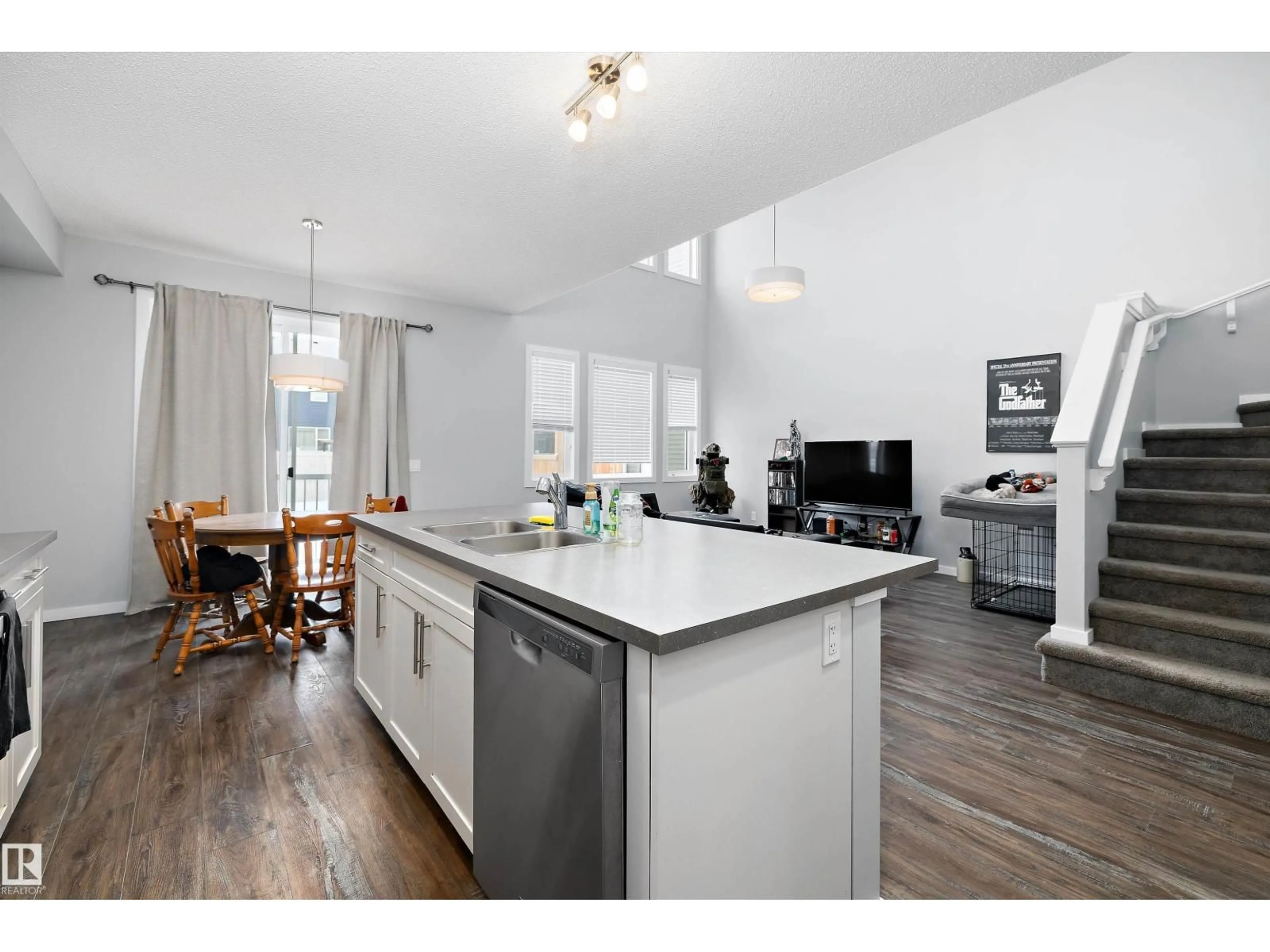 Open concept kitchen, wood/laminate floor for 7 STOUT PL, Leduc Alberta T9E1K4