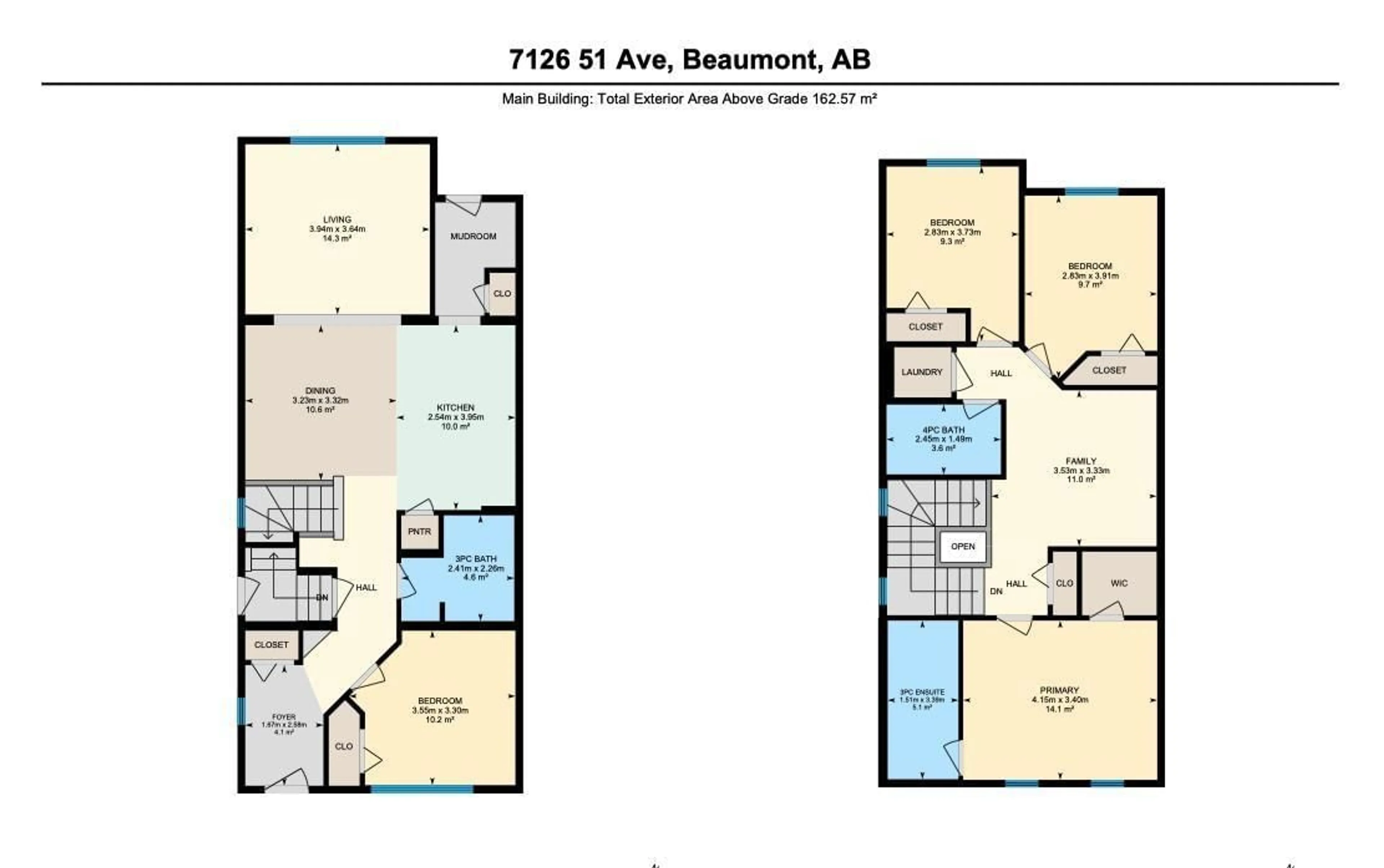 Floor plan for 7126 51 AV, Beaumont Alberta T4X3E6