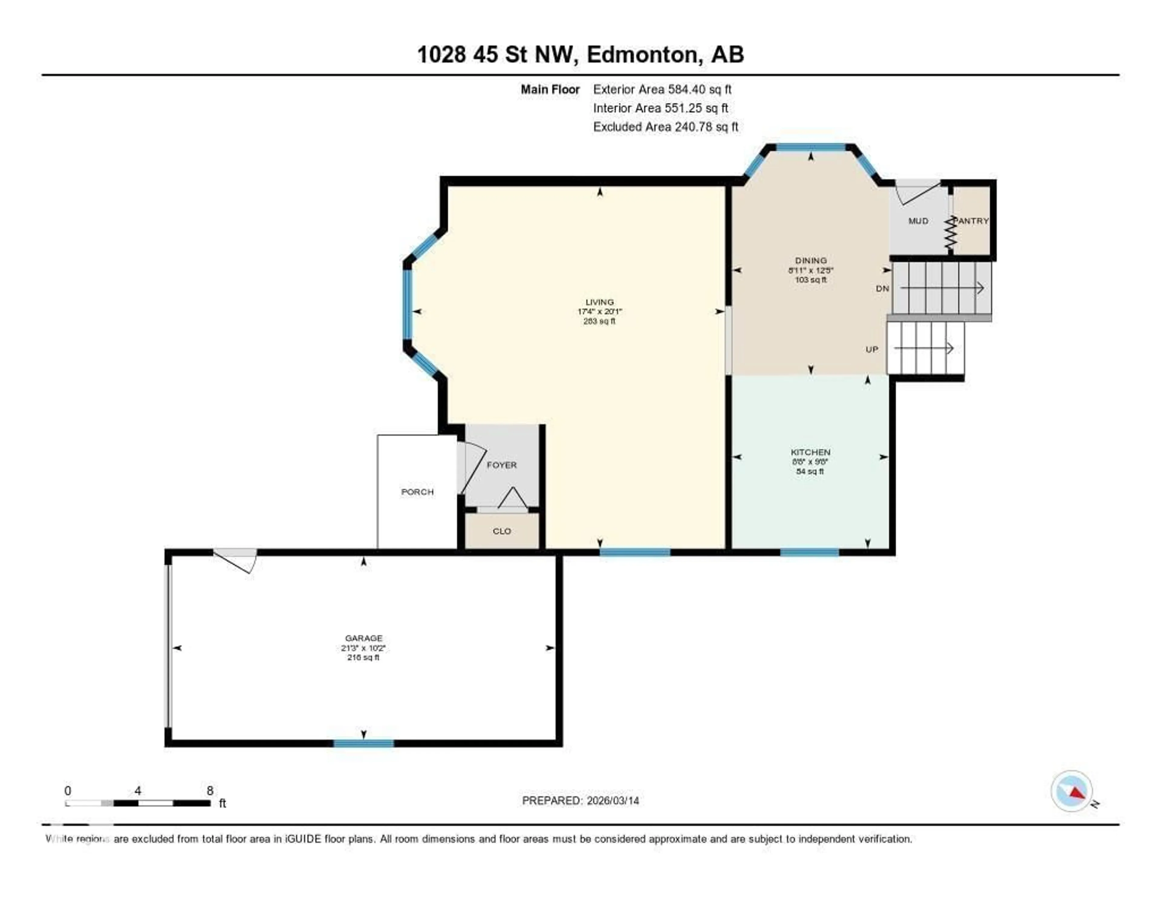 Floor plan for 1028 45 ST, Edmonton Alberta T6L5Z5