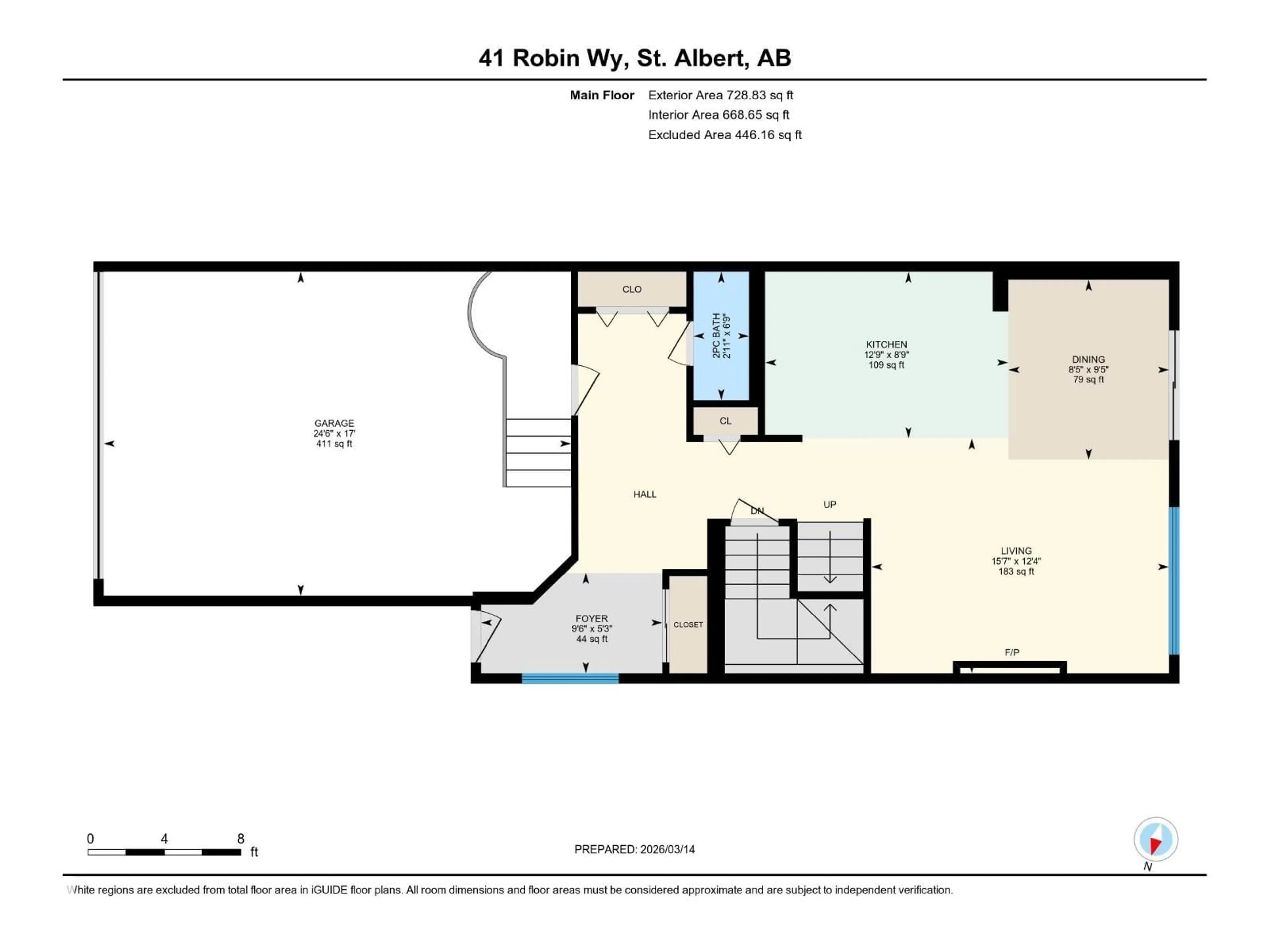 Floor plan for 41 ROBIN WY, St. Albert Alberta T8N7T7