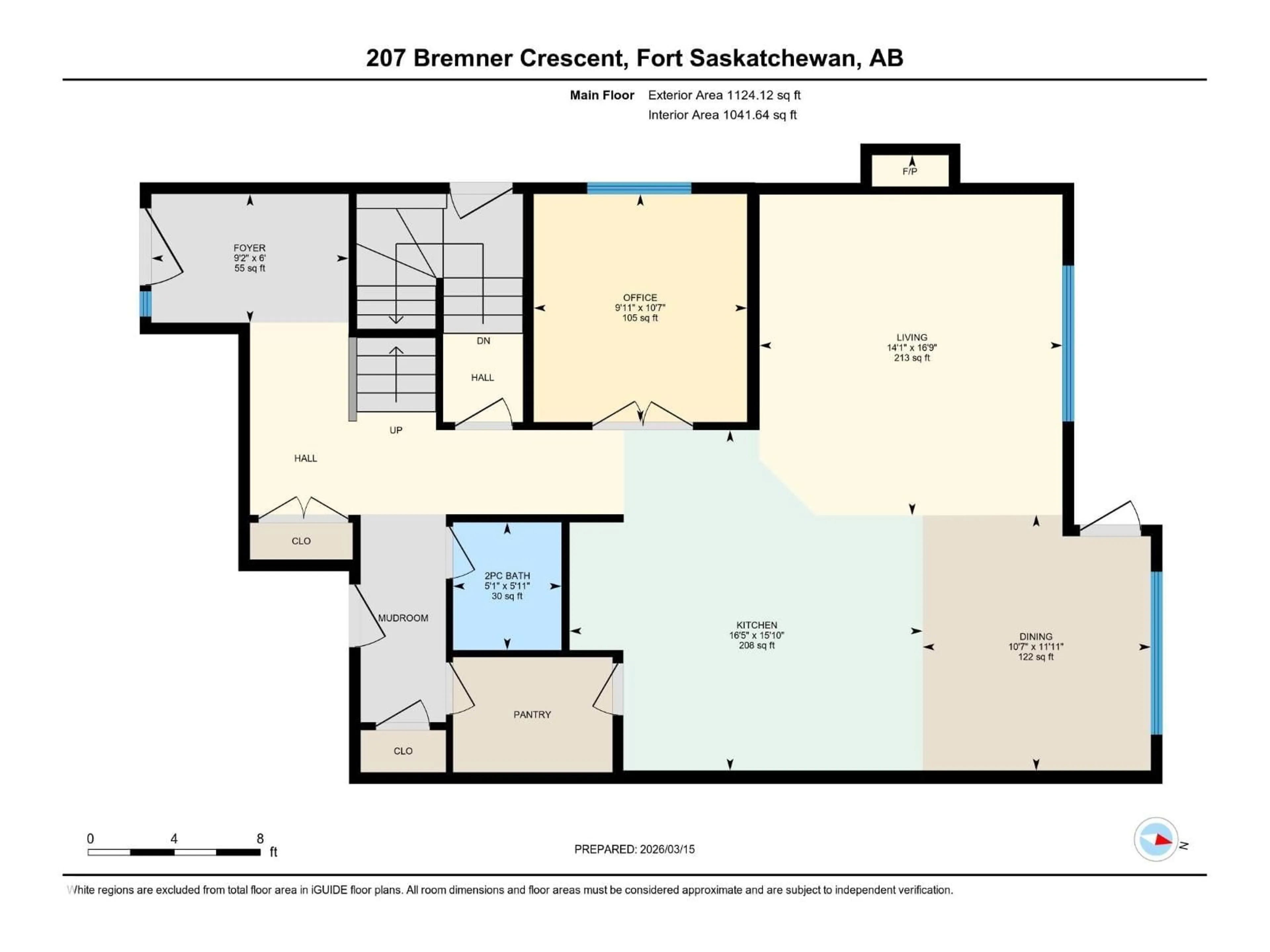 Floor plan for 207 BREMNER CR, Fort Saskatchewan Alberta T8L0J7