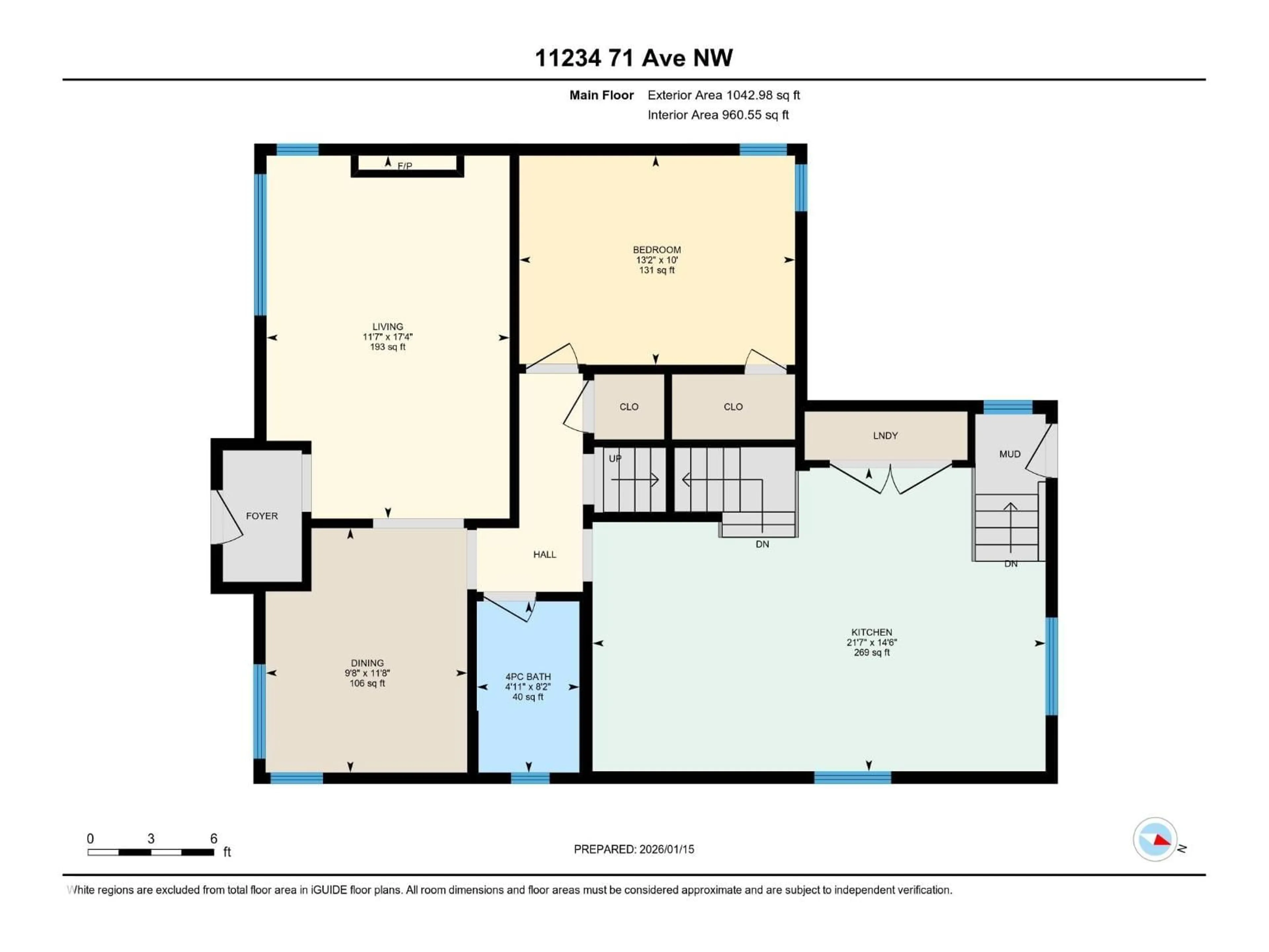 Floor plan for 11234 71 AV, Edmonton Alberta T6G0A6
