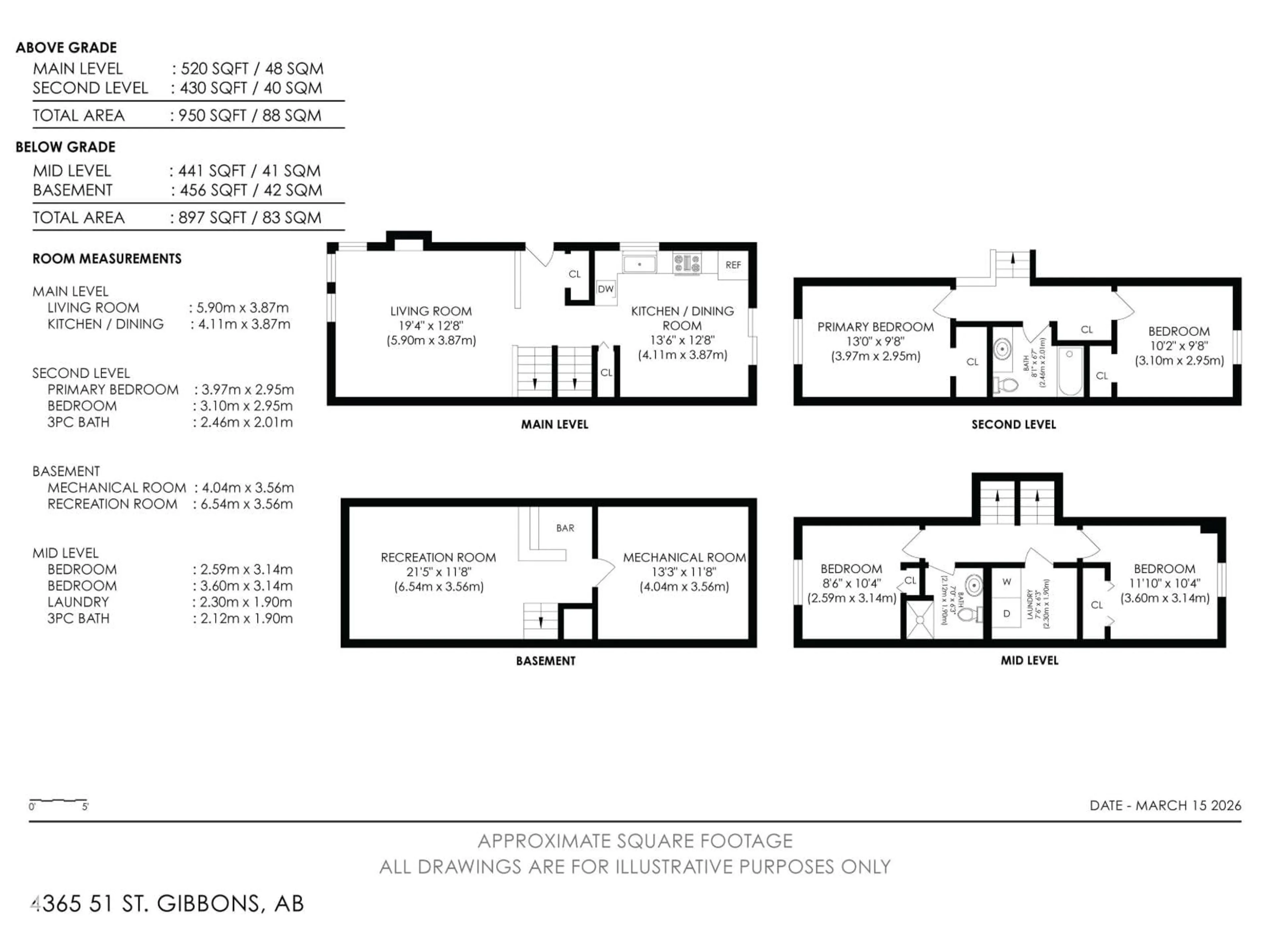 Floor plan for 4365 51 ST, Gibbons Alberta T0A1N0