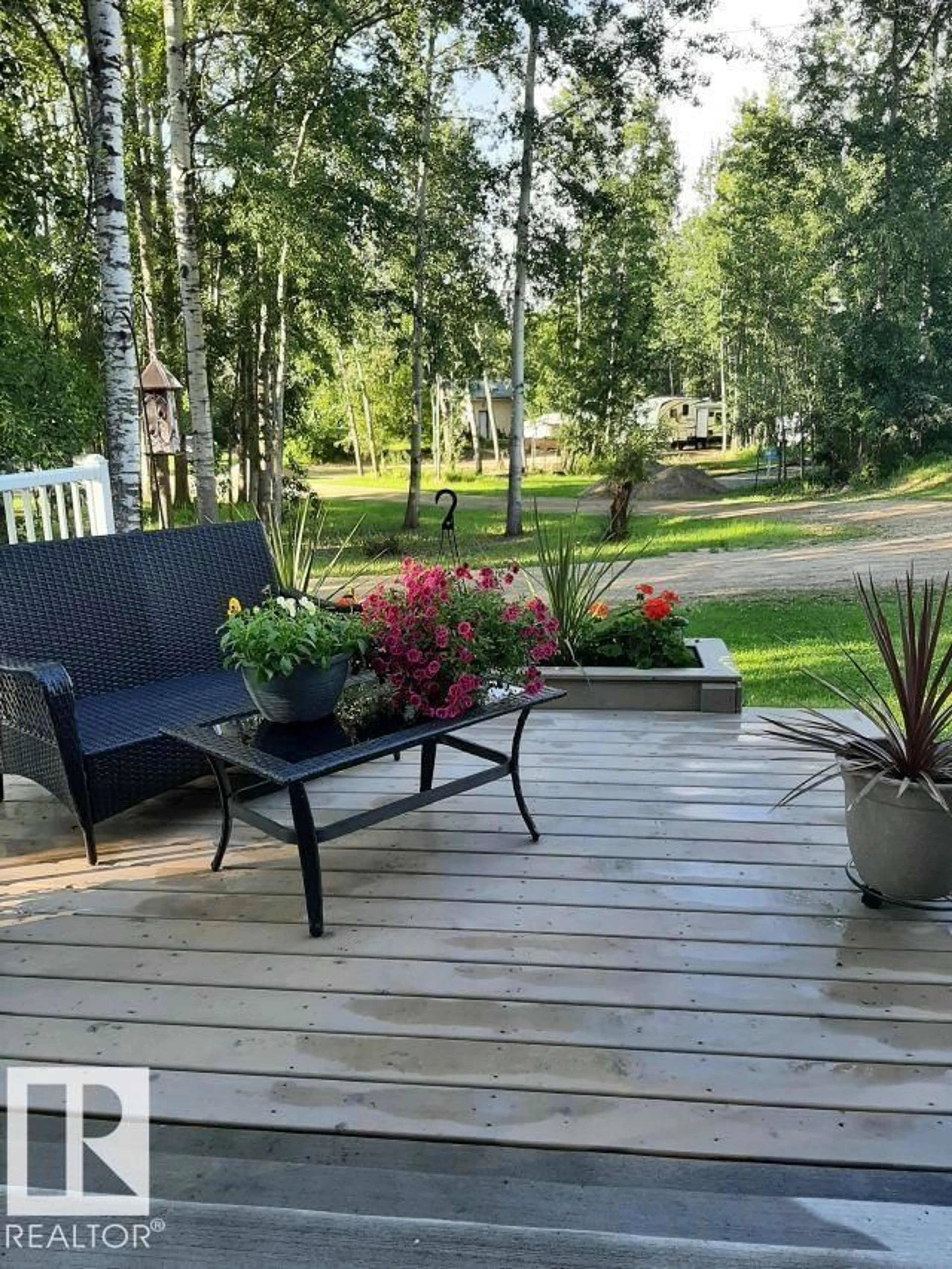 Patio, forest/trees view for 3 CONIFER CR, Rural Lac Ste. Anne County Alberta T0E0V0