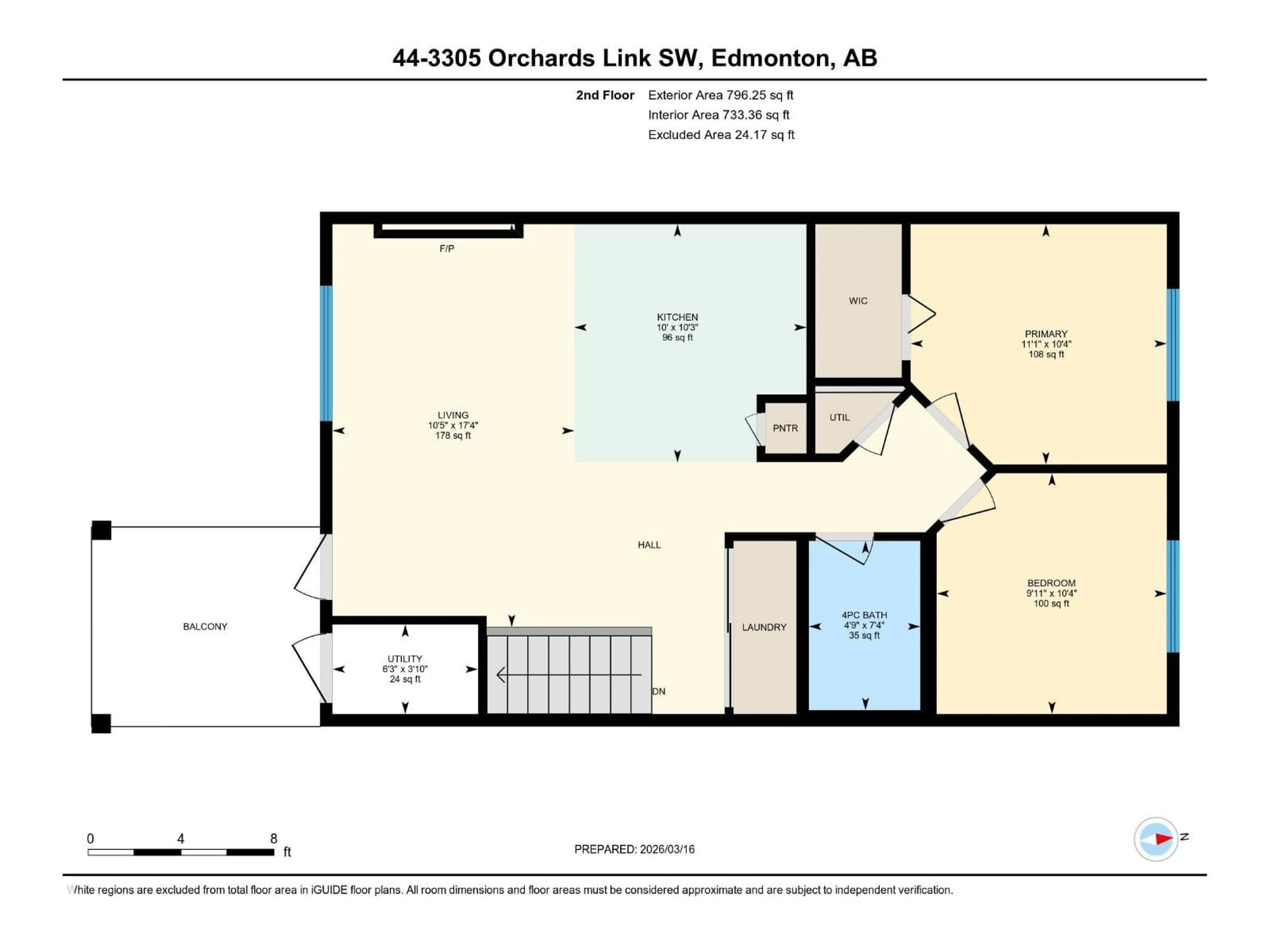Floor plan for #44 - 3305 ORCHARDS LI, Edmonton Alberta T6H2H1