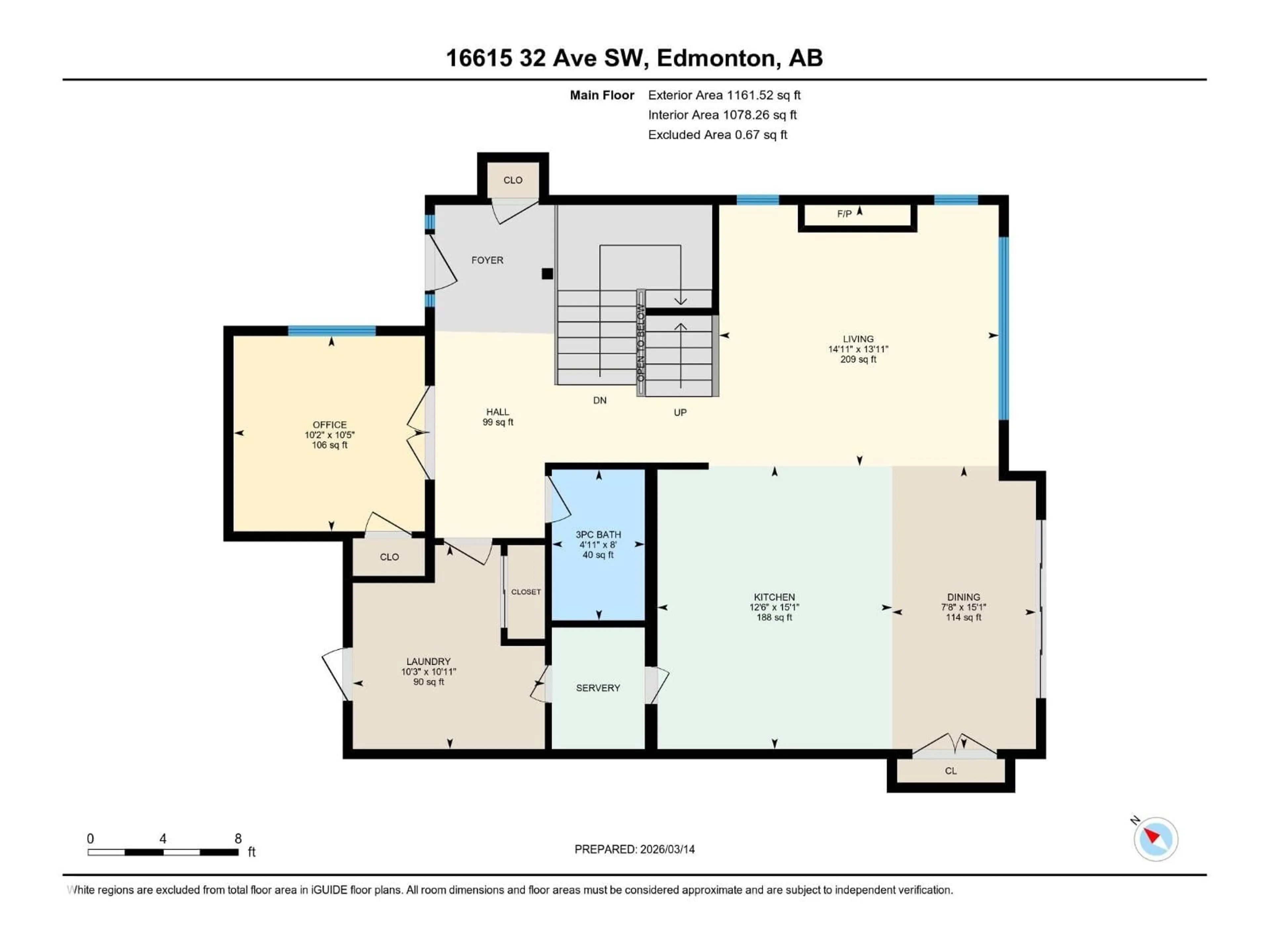 Floor plan for 16615 32 AV, Edmonton Alberta T6W4R2