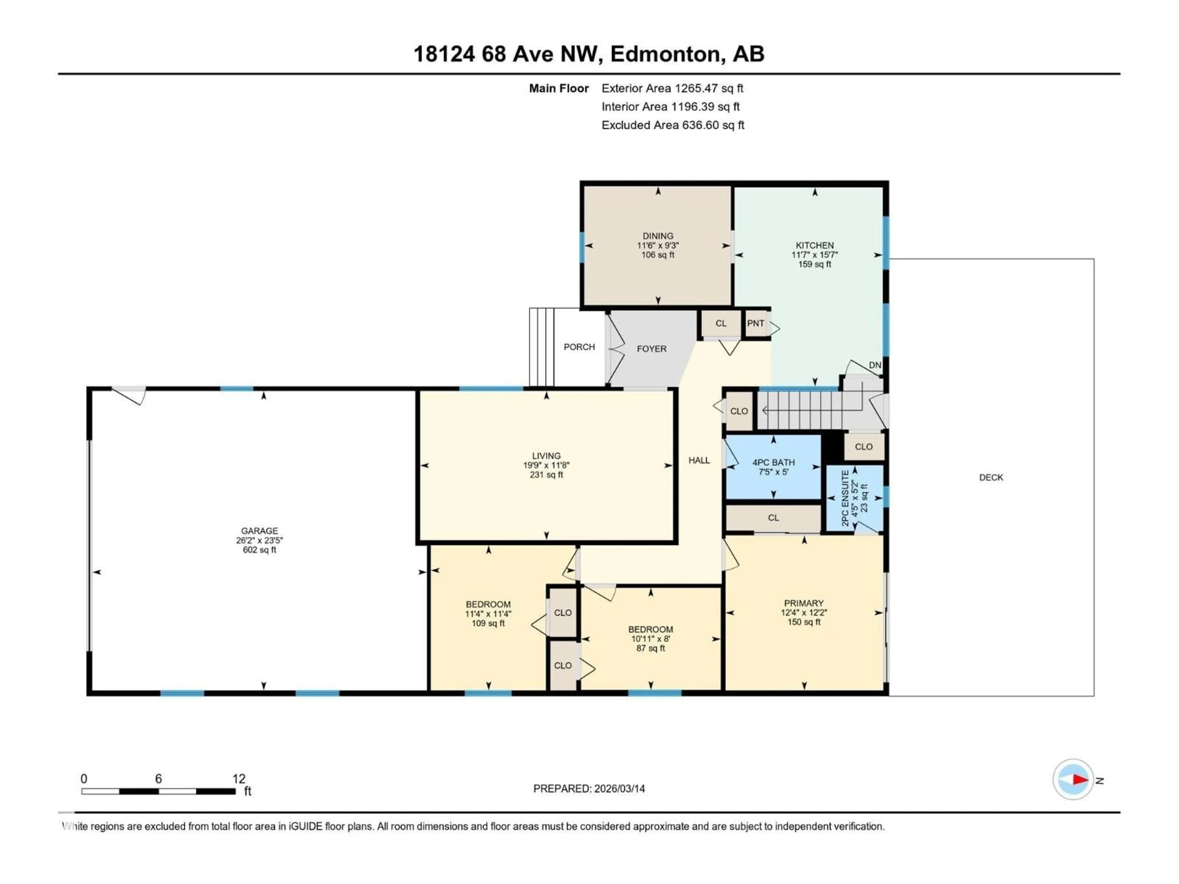 Floor plan for 18124 68AVE NW, Edmonton Alberta T5T1Z1