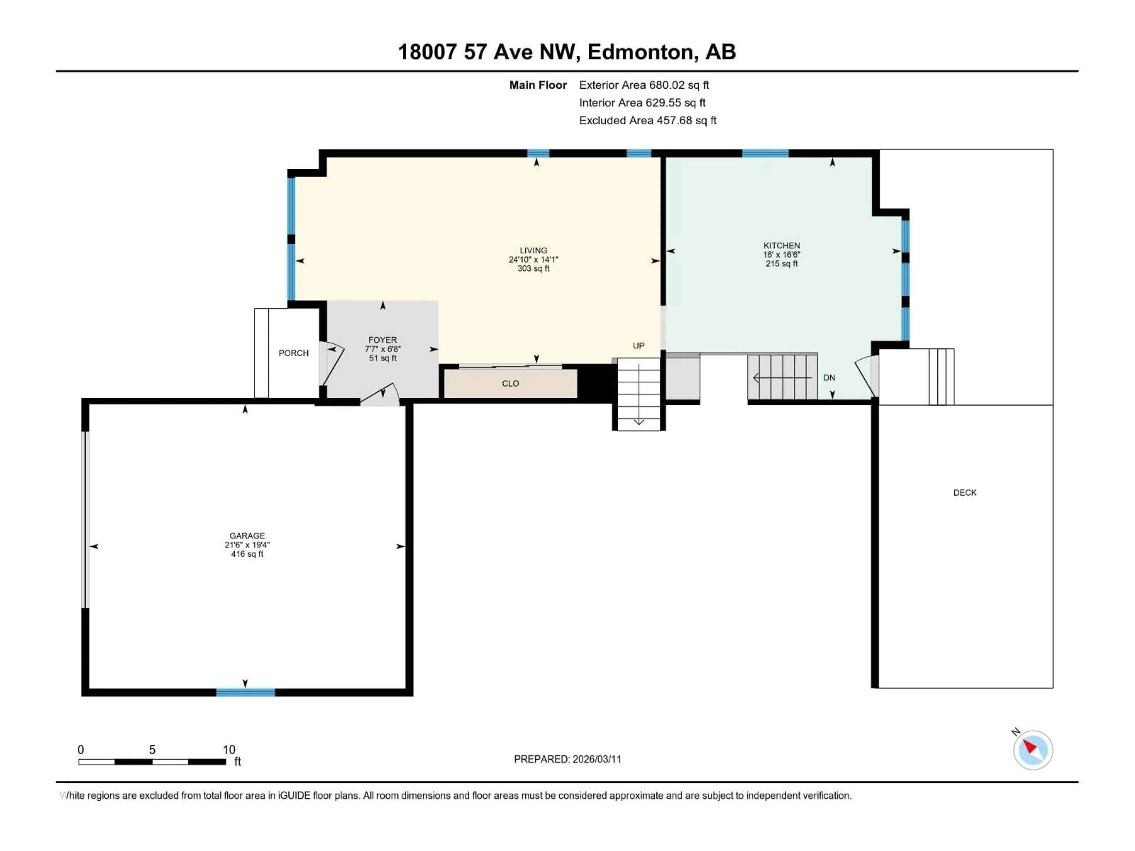 Floor plan for 18007 57 AV, Edmonton Alberta T6M1W1