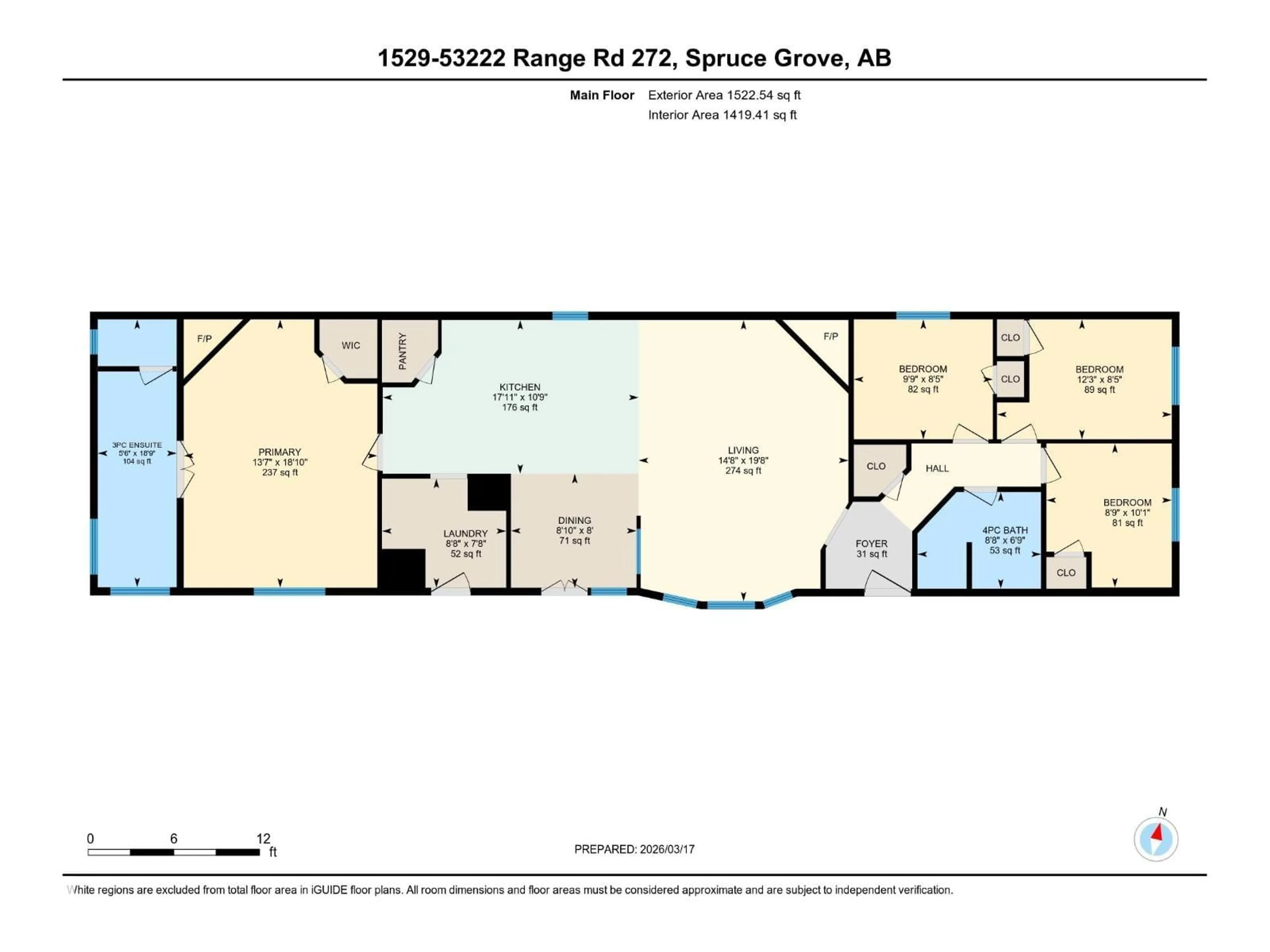Floor plan for 1529 53222 RANGE ROAD ROAD, Rural Parkland County Alberta T7X4M4