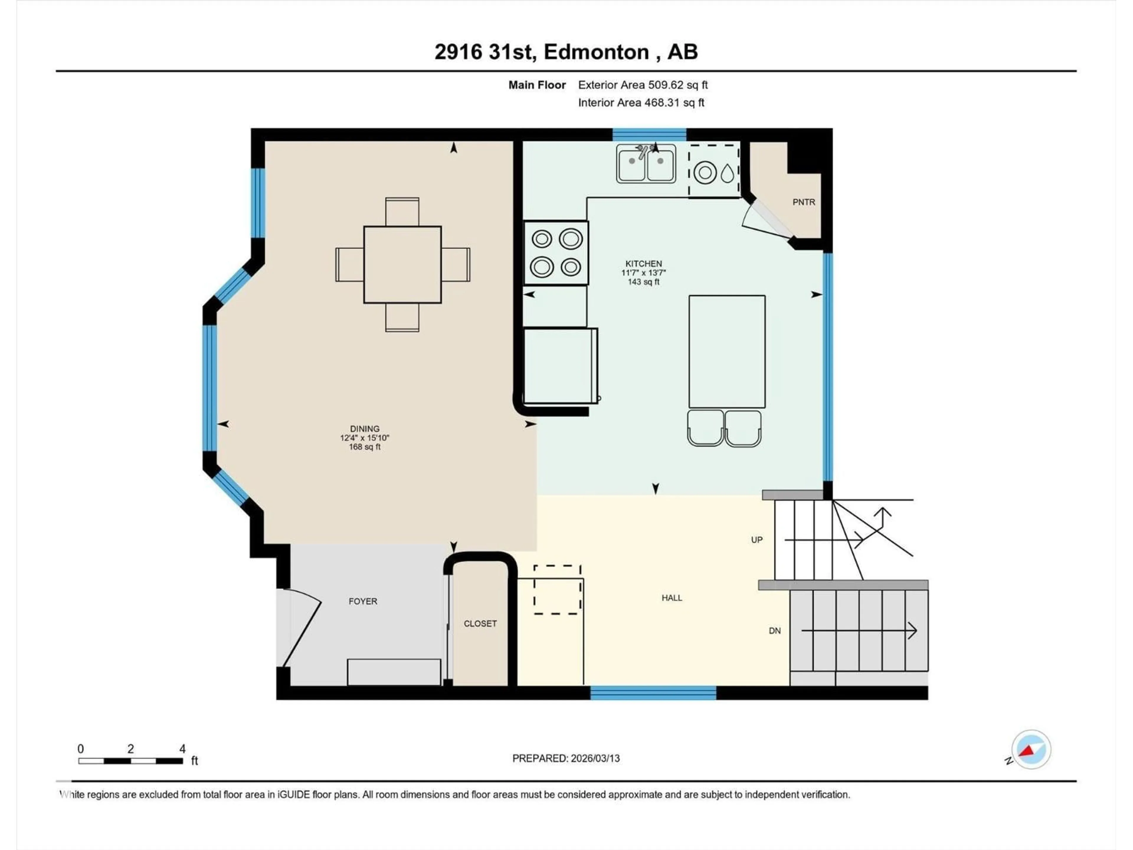 Floor plan for 2916 31 ST, Edmonton Alberta T6T1T9
