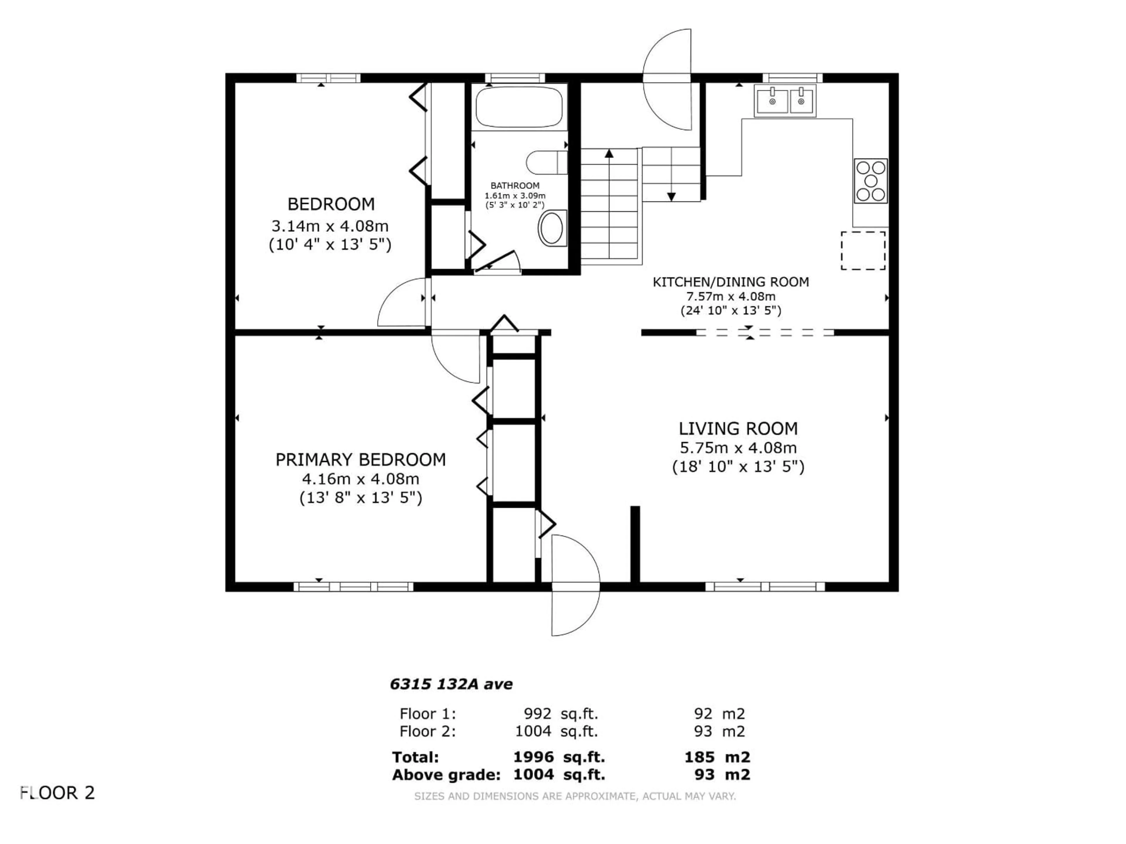 Floor plan for 6315 132A AV, Edmonton Alberta T5A0J9