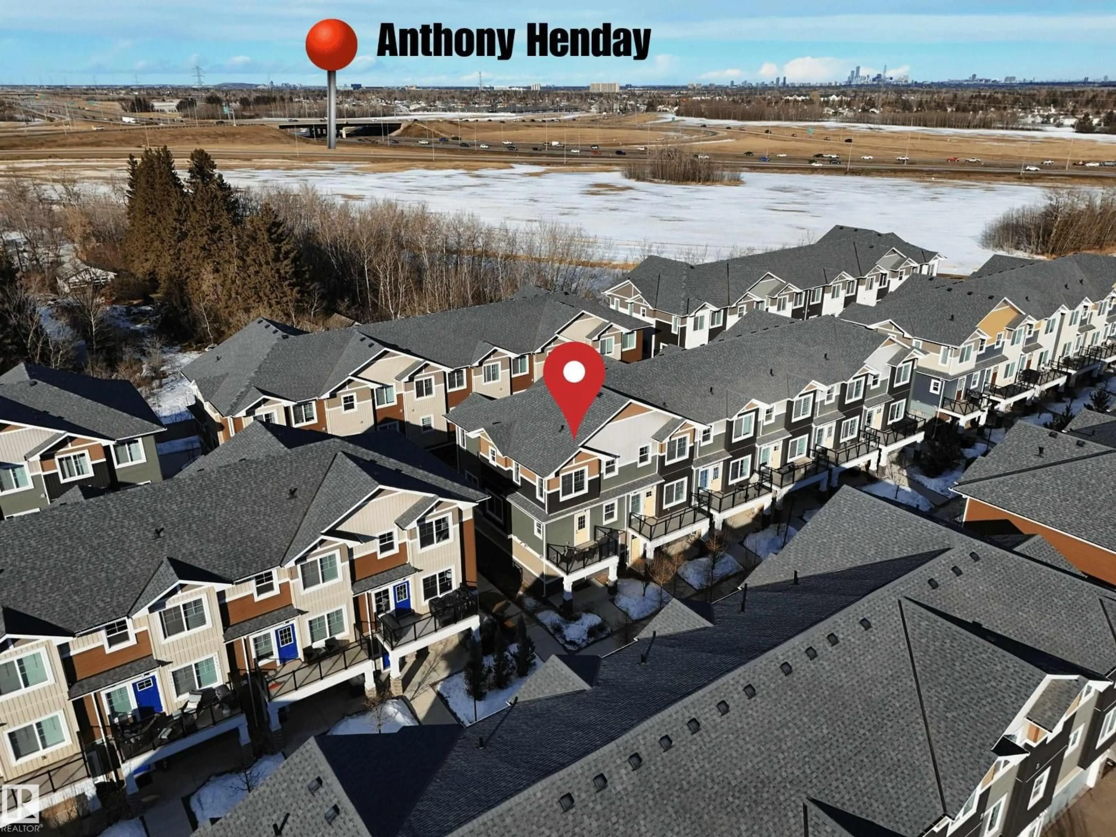 A pic from outside/outdoor area/front of a property/back of a property/a pic from drone, city buildings view from balcony for #37 - 230 EDGEMONT RD, Edmonton Alberta T6M0Y8