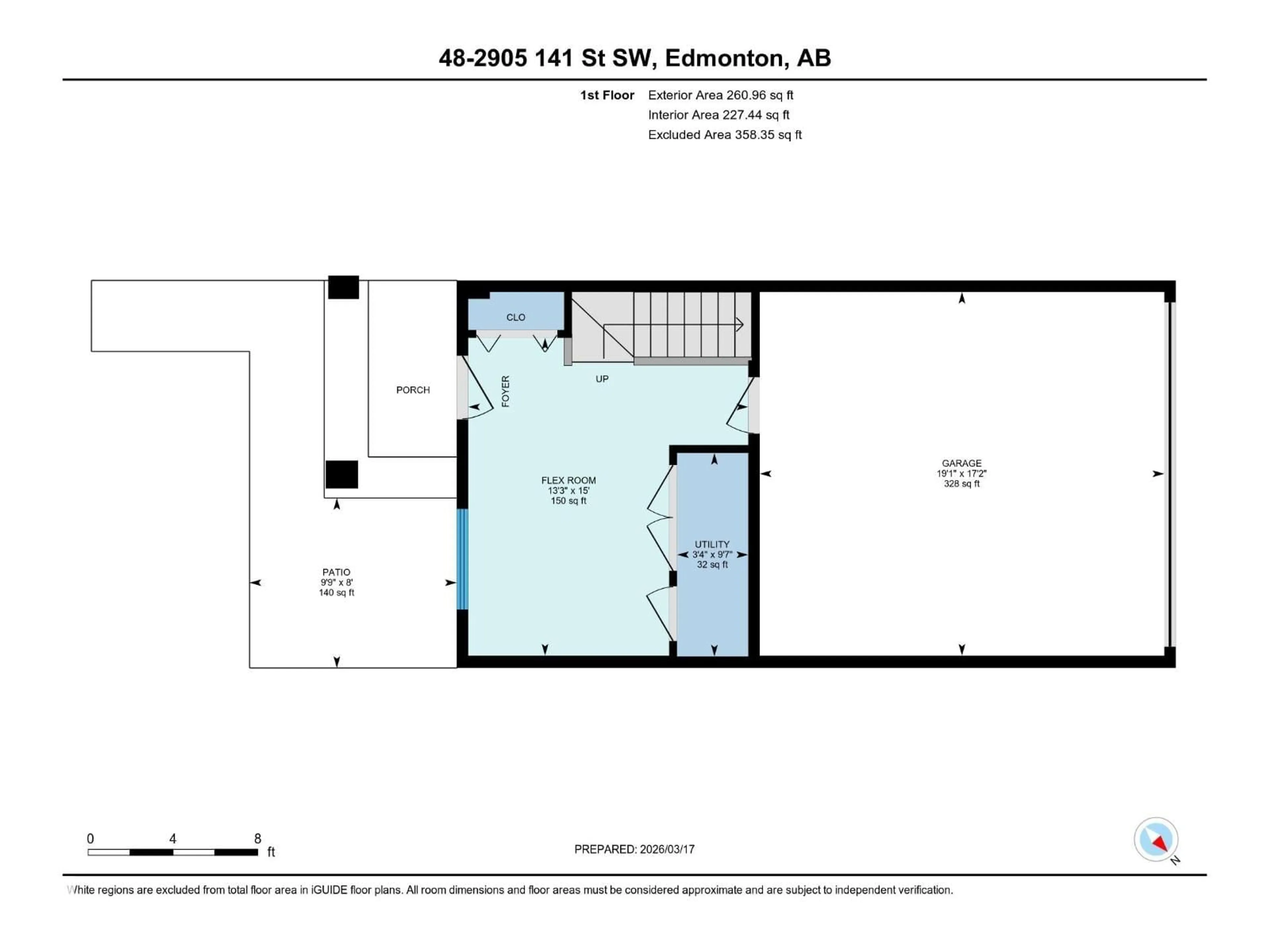 Floor plan for 48 - 2905 141 ST, Edmonton Alberta T6W3M4