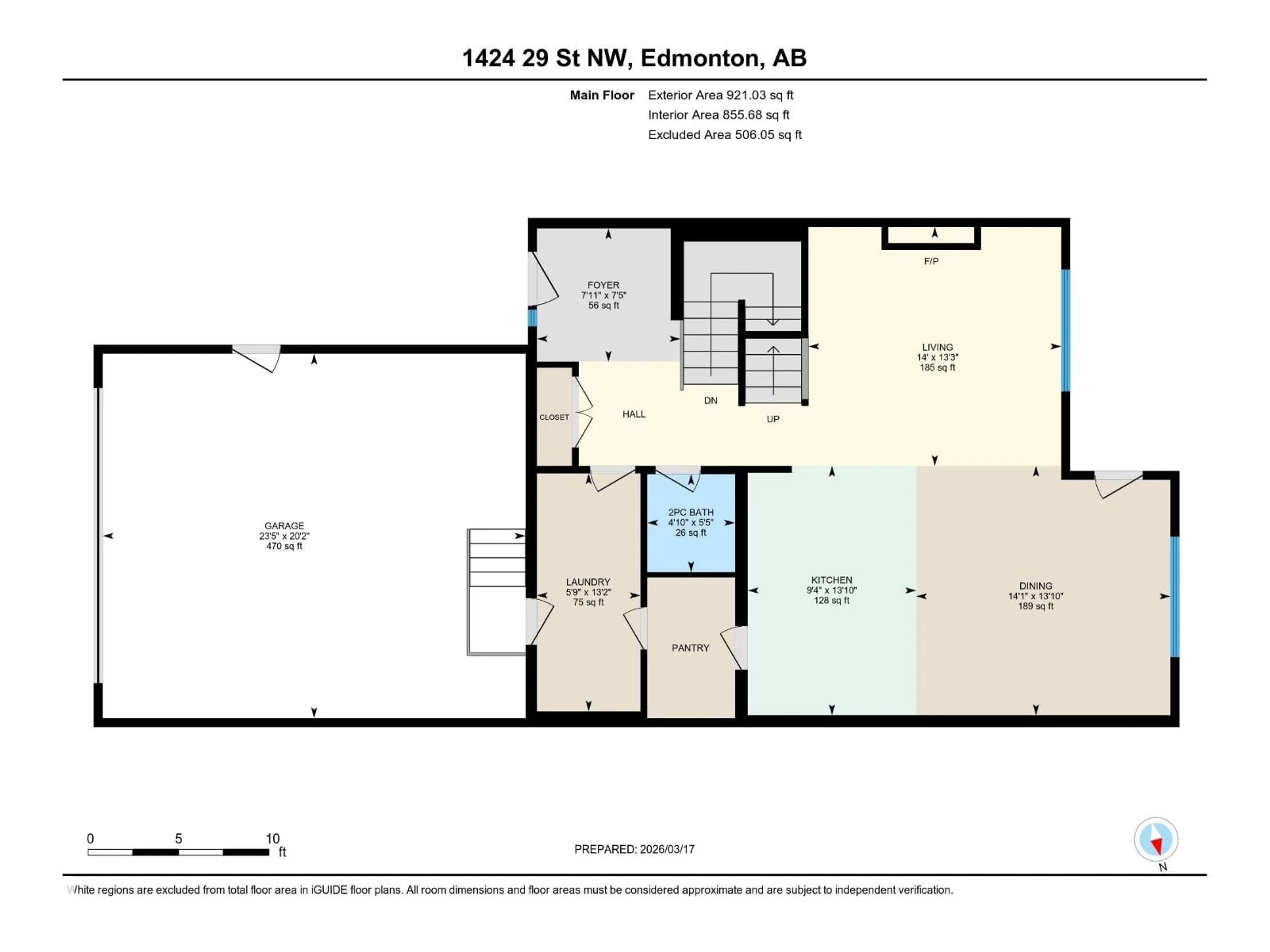 Floor plan for 1424 29 ST, Edmonton Alberta T6T1A8