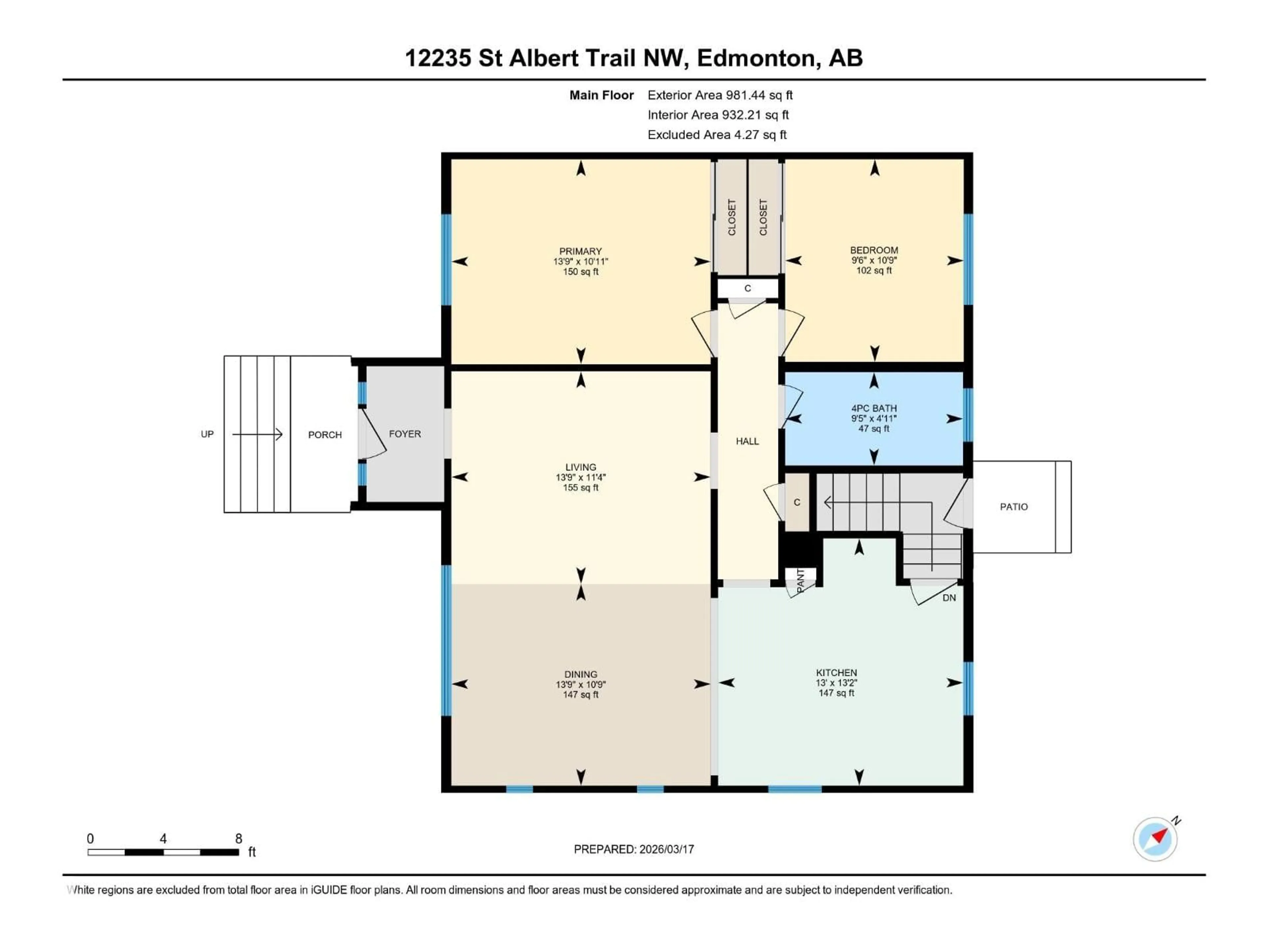 Floor plan for 12235 ST ALBERT TR, Edmonton Alberta T5L4G7
