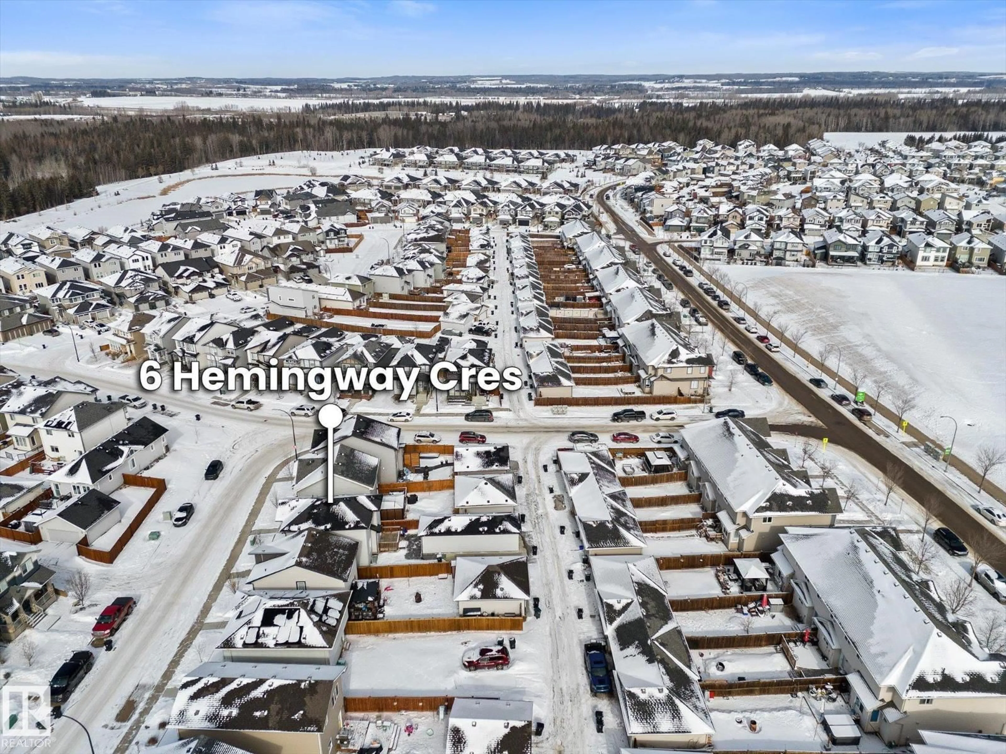 A pic from outside/outdoor area/front of a property/back of a property/a pic from drone, street for 6 HEMINGWAY CR, Spruce Grove Alberta T7X0X2