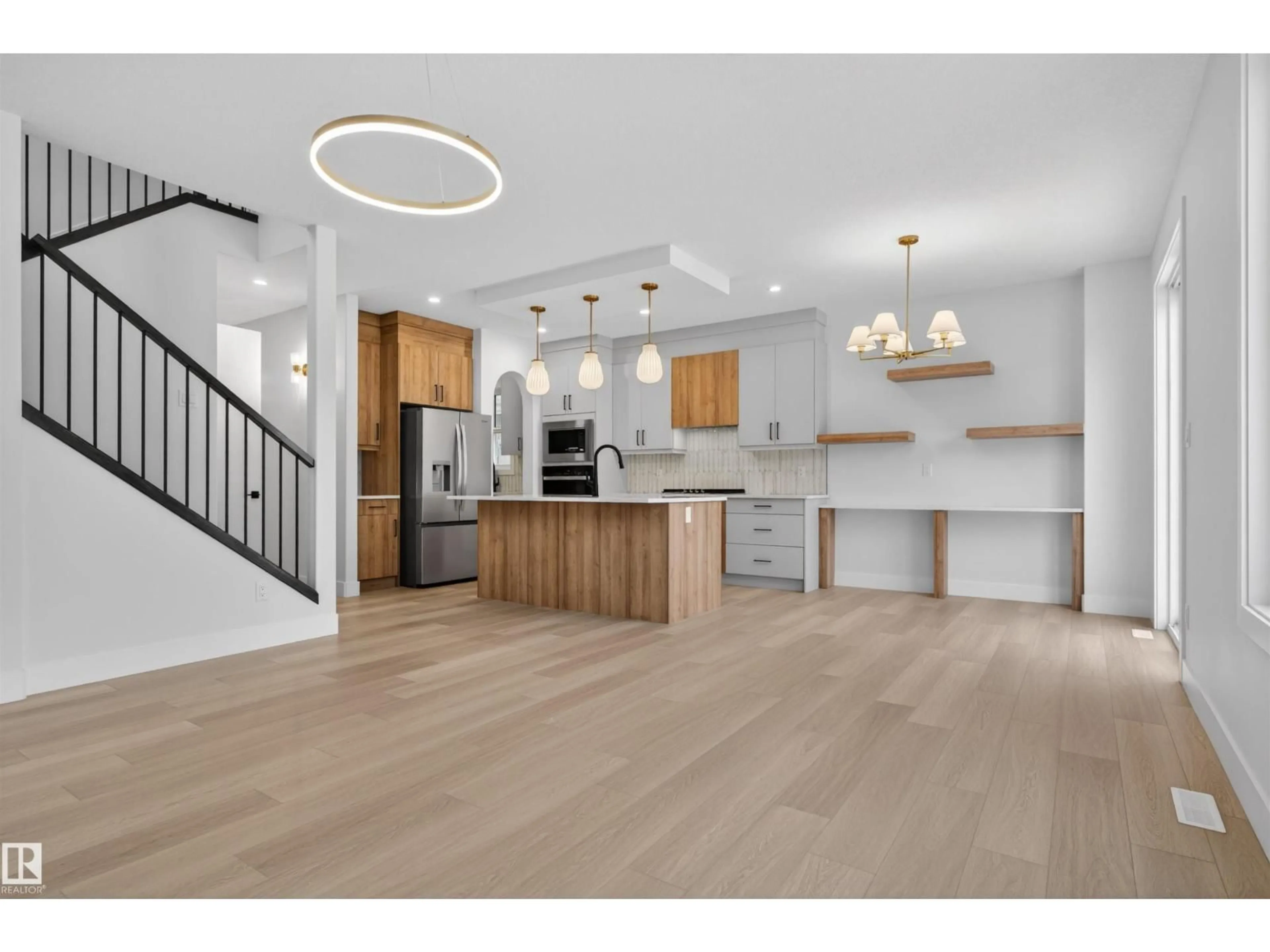 Open concept kitchen, wood/laminate floor for 11 REDBUD WY, St. Albert Alberta T8N8E7