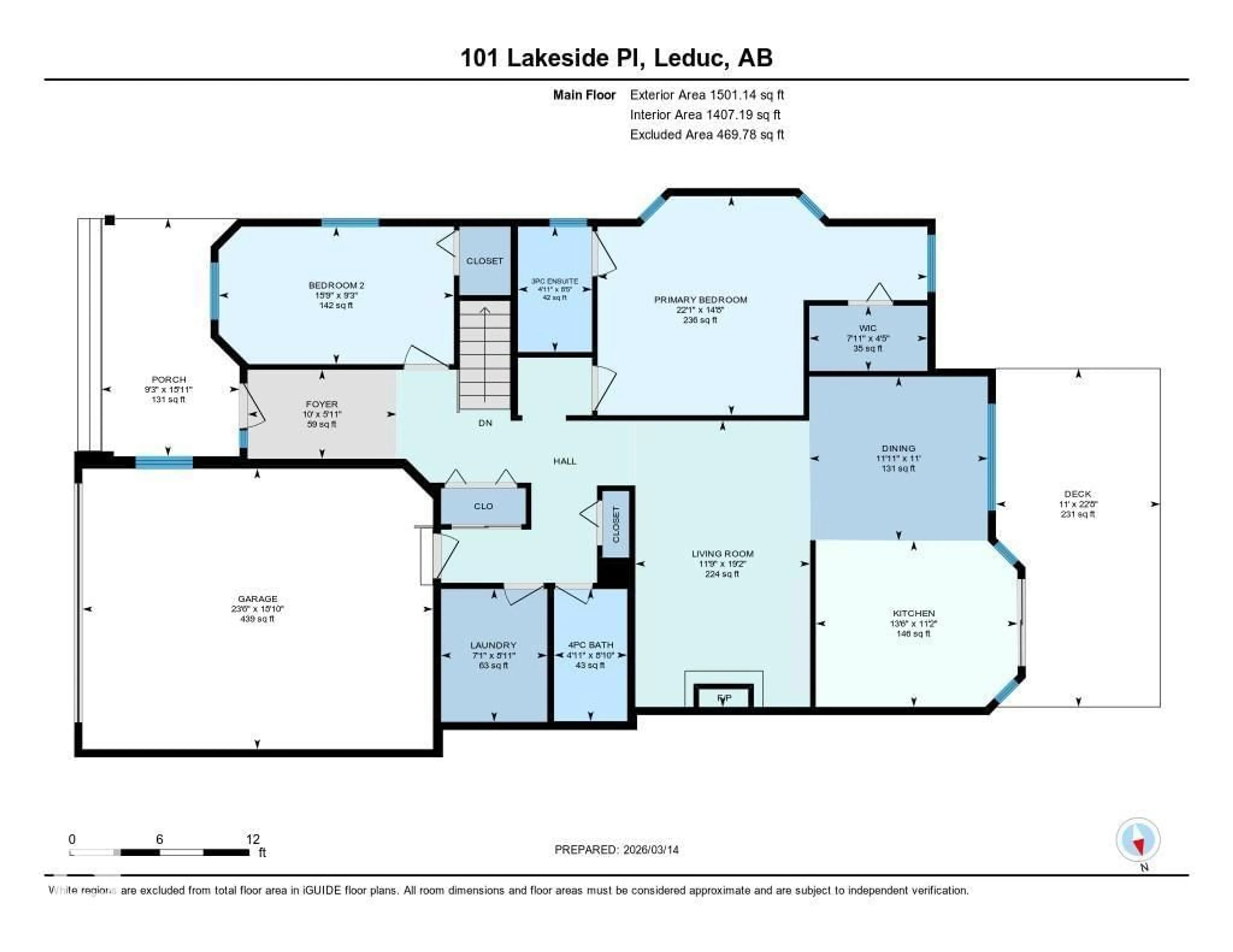 Floor plan for 101 LAKESIDE PL, Leduc Alberta T9E6P3