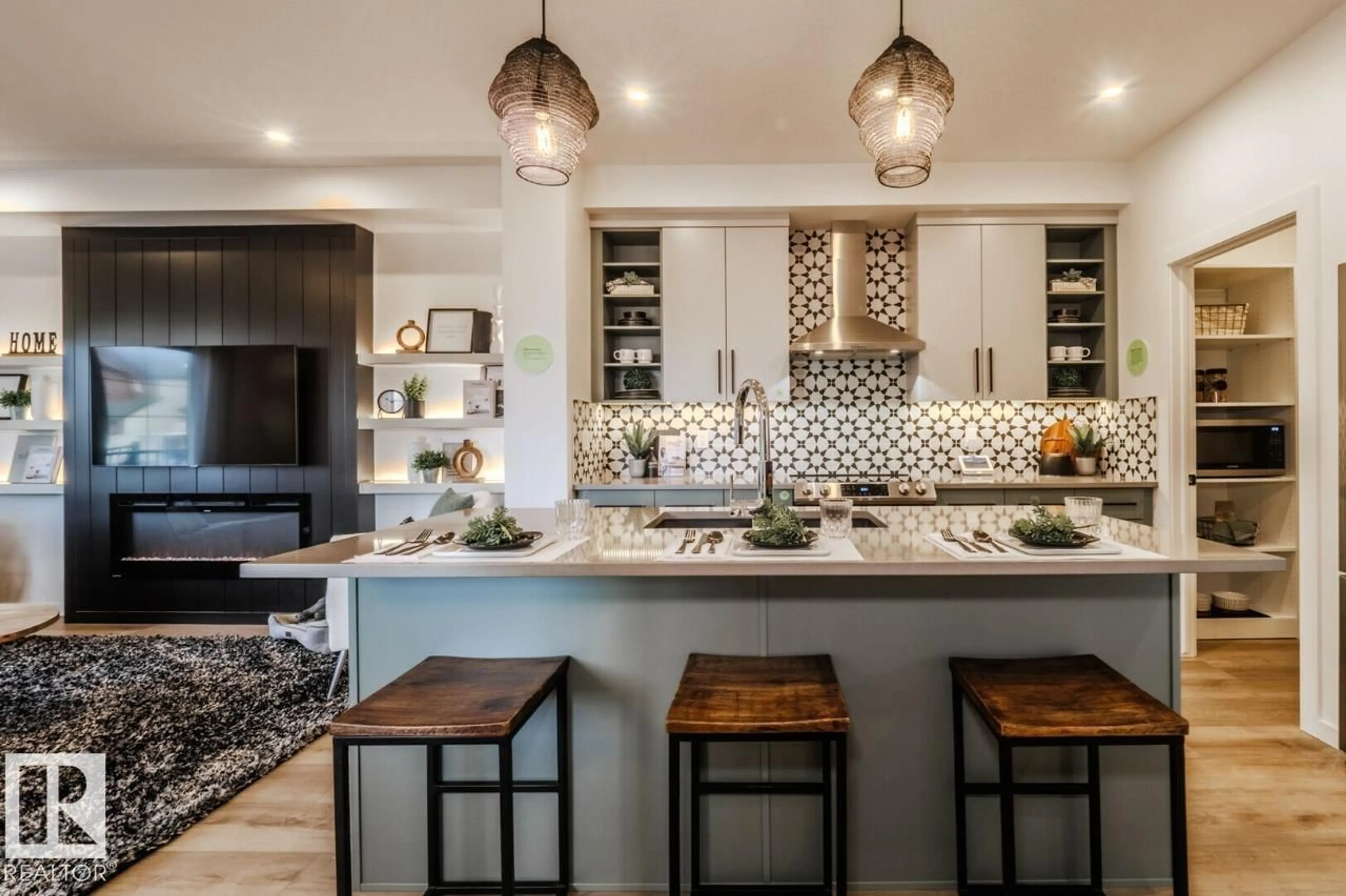 Open concept kitchen, ceramic/tile floor for 5 CLICHY CL, St. Albert Alberta T8T2C2