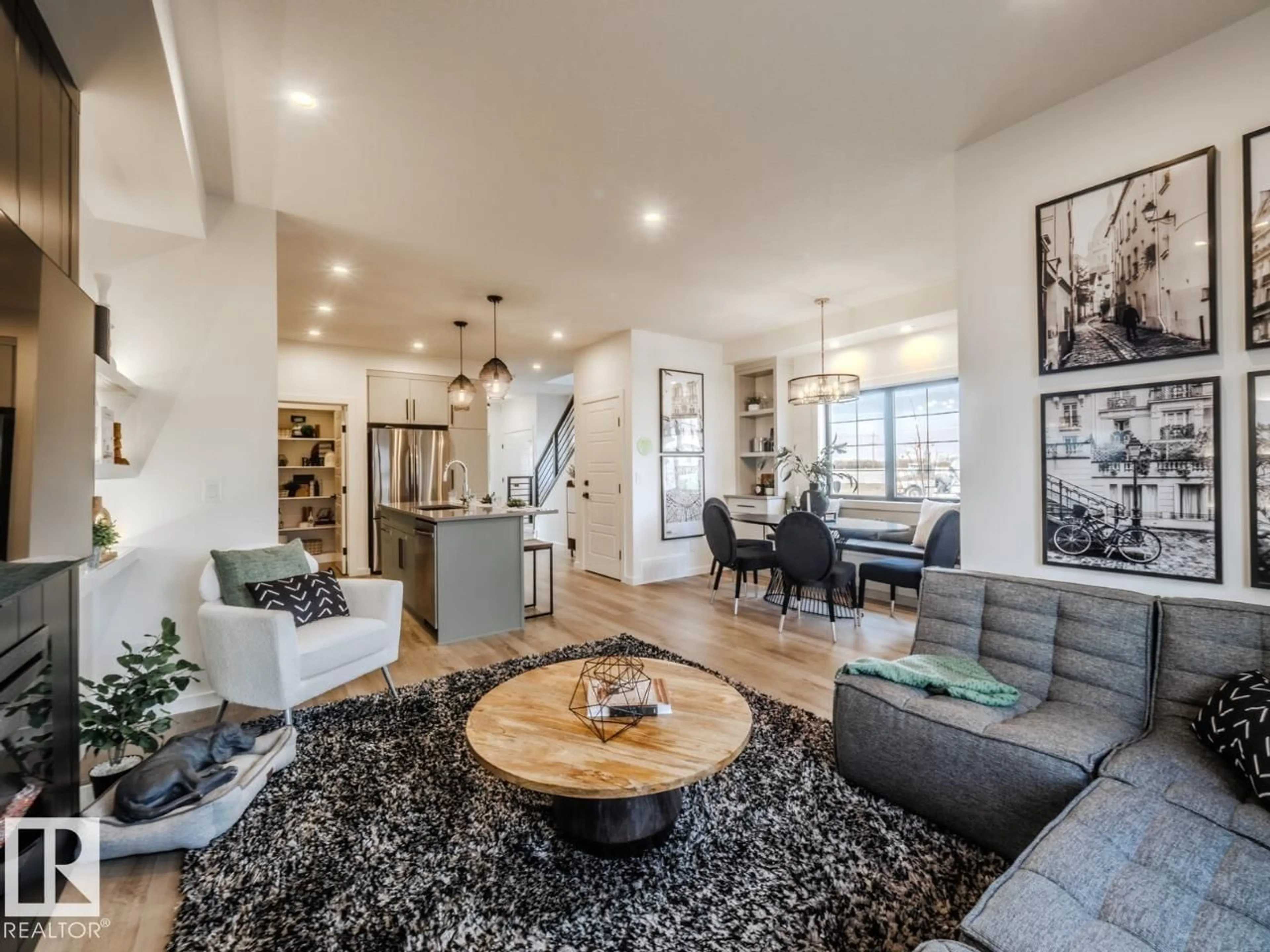 Living room with furniture, unknown for 5 CLICHY CL, St. Albert Alberta T8T2C2