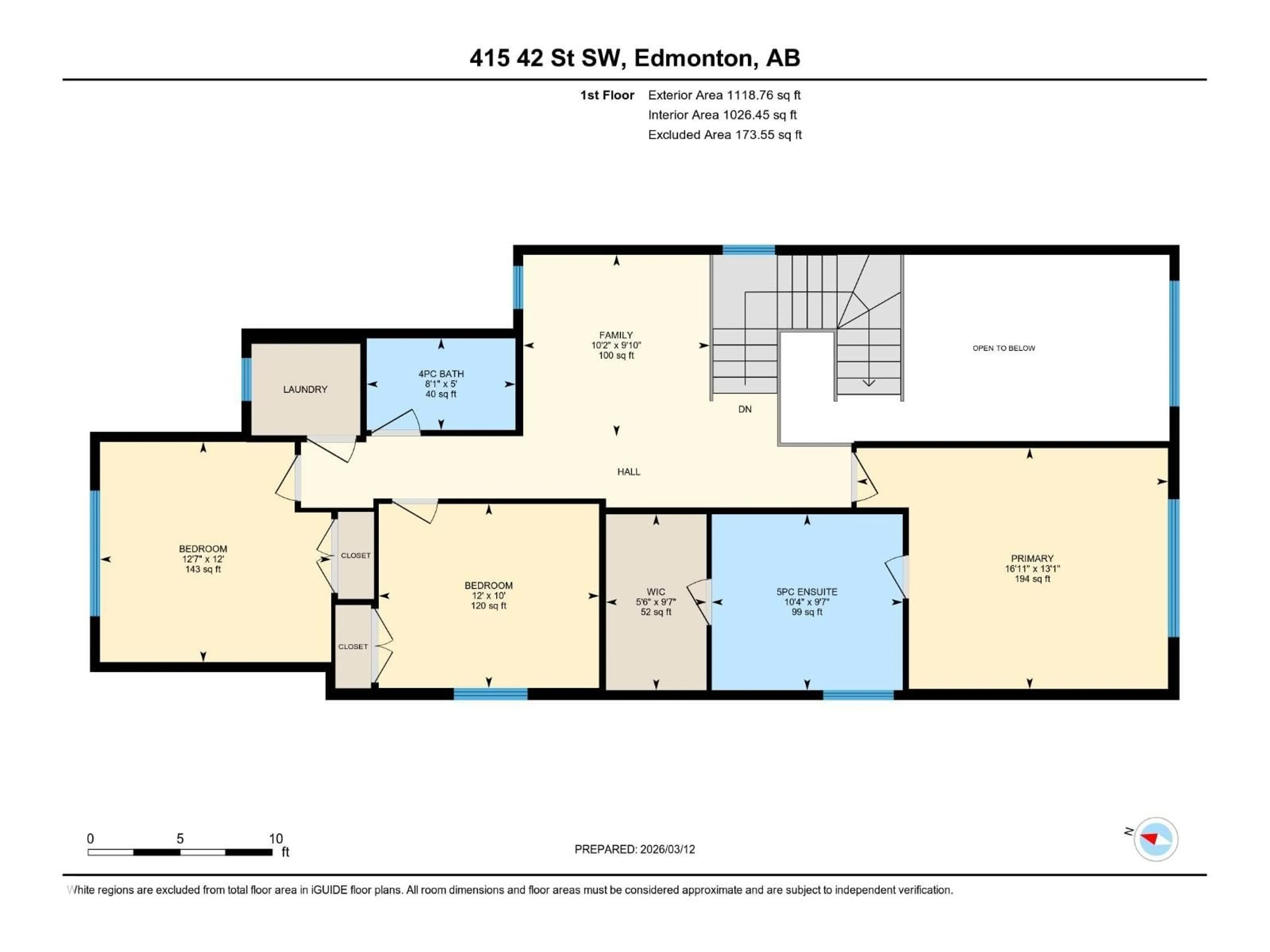 Floor plan for 415 42 ST, Edmonton Alberta T6X2L7