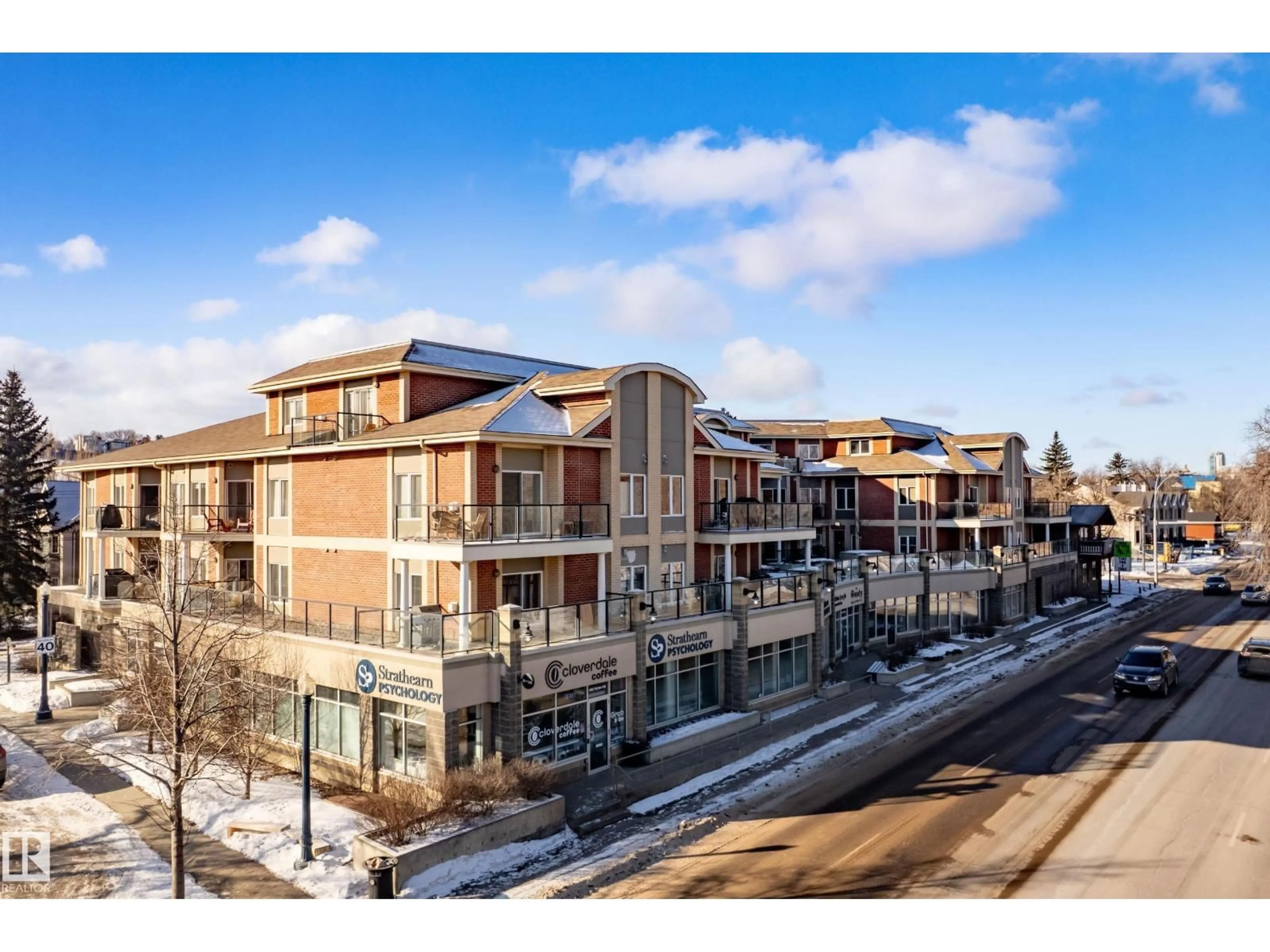 A pic from outside/outdoor area/front of a property/back of a property/a pic from drone, building for #307 - 9750 94 ST, Edmonton Alberta T6C2E3