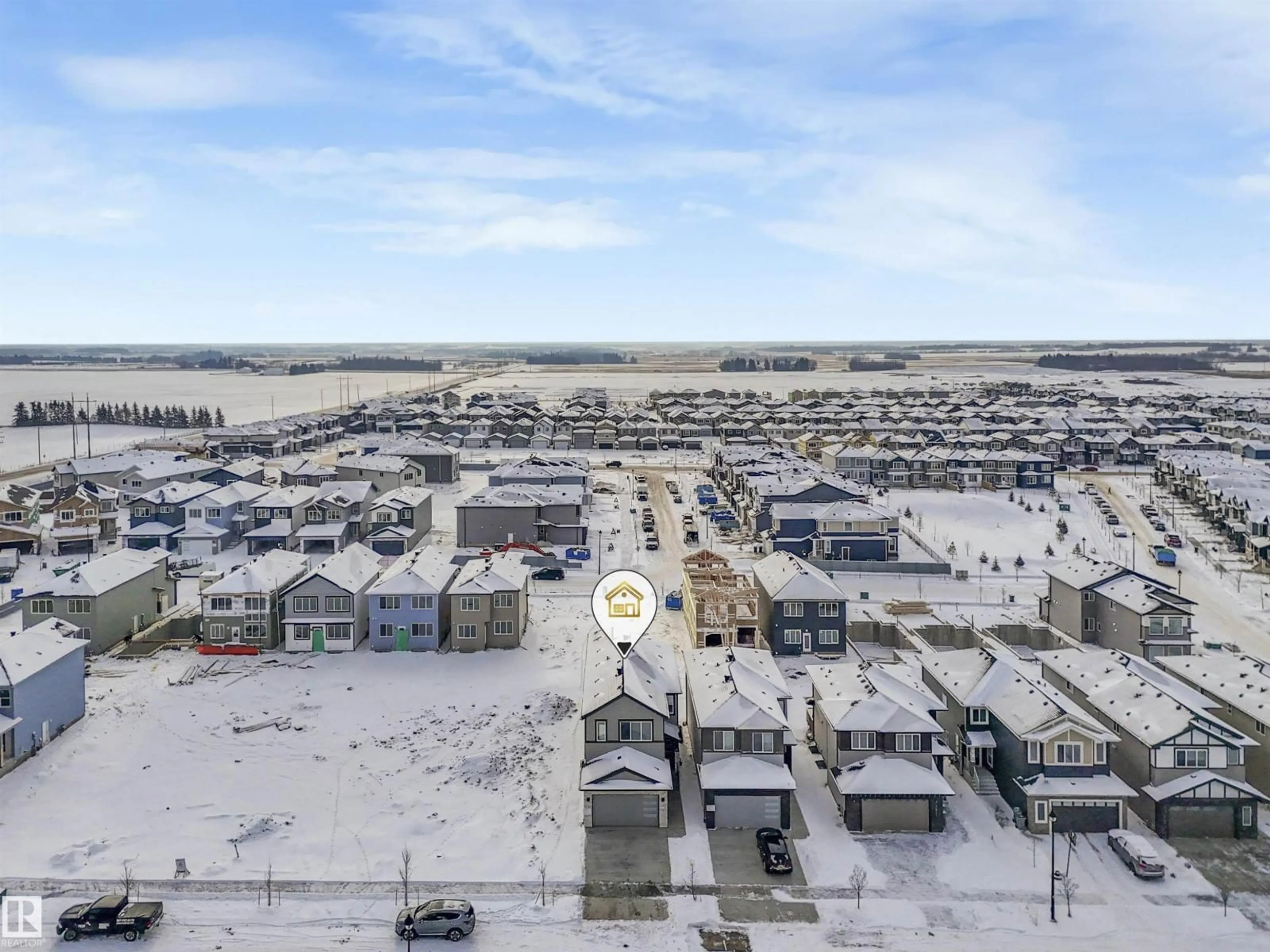 A pic from outside/outdoor area/front of a property/back of a property/a pic from drone, street for 3519 45 AV, Beaumont Alberta T4X3G9