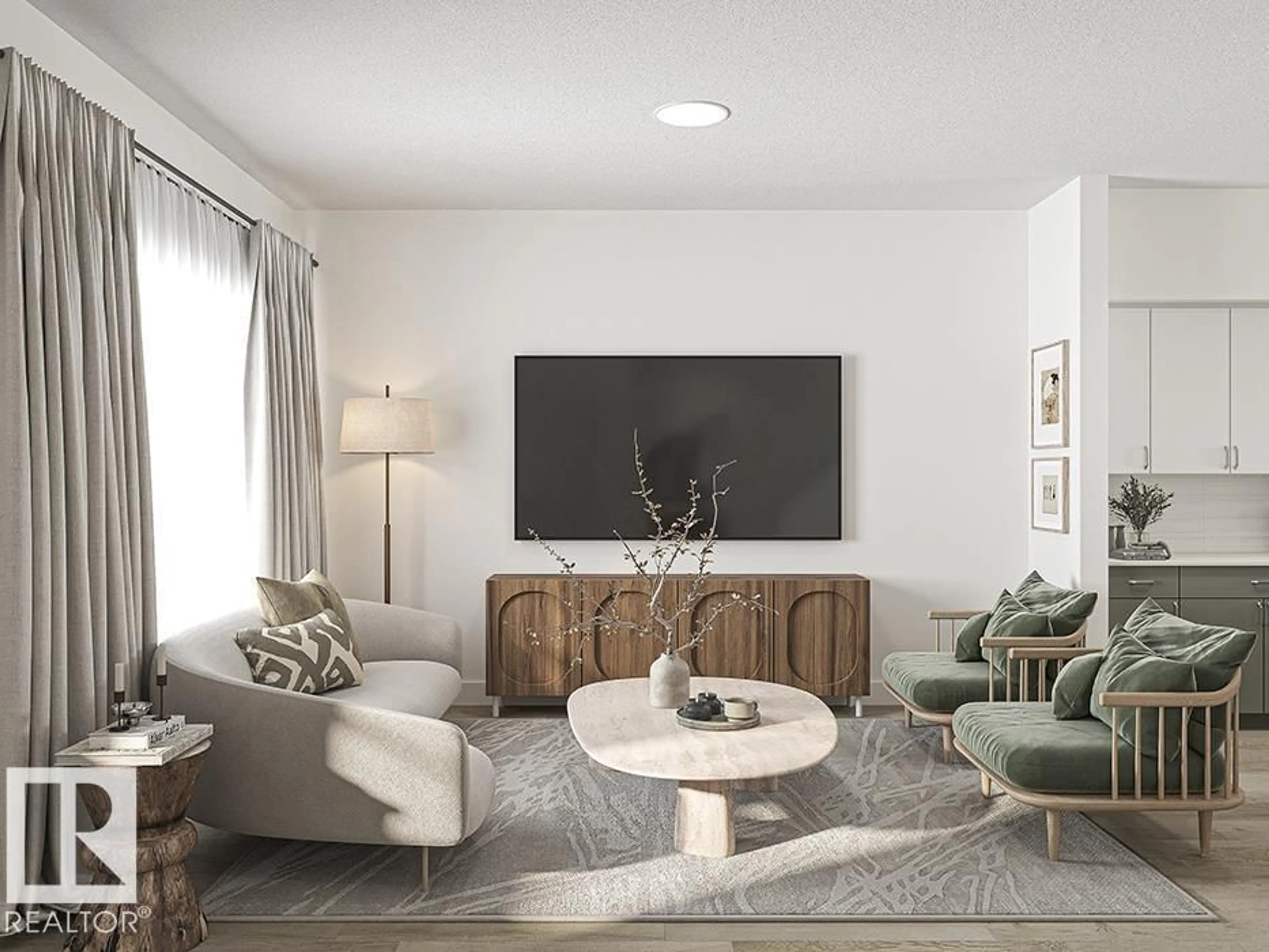 Living room with furniture, unknown for 147 SERENO LN, Fort Saskatchewan Alberta T8L0Z9