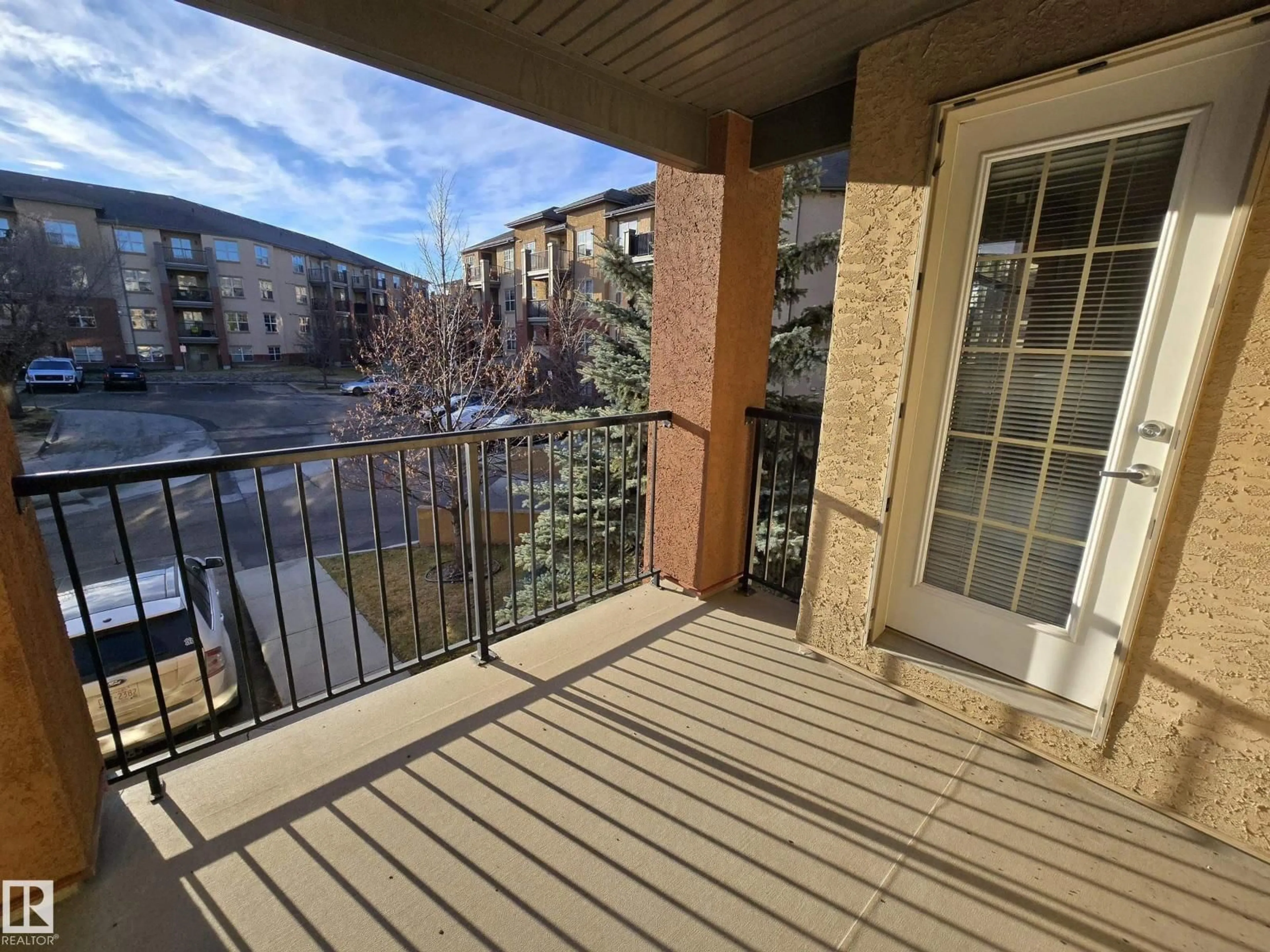 Balcony in the apartment, water/lake/river/ocean view for #211 - 11441 ELLERSLIE RD, Edmonton Alberta T6W1S9
