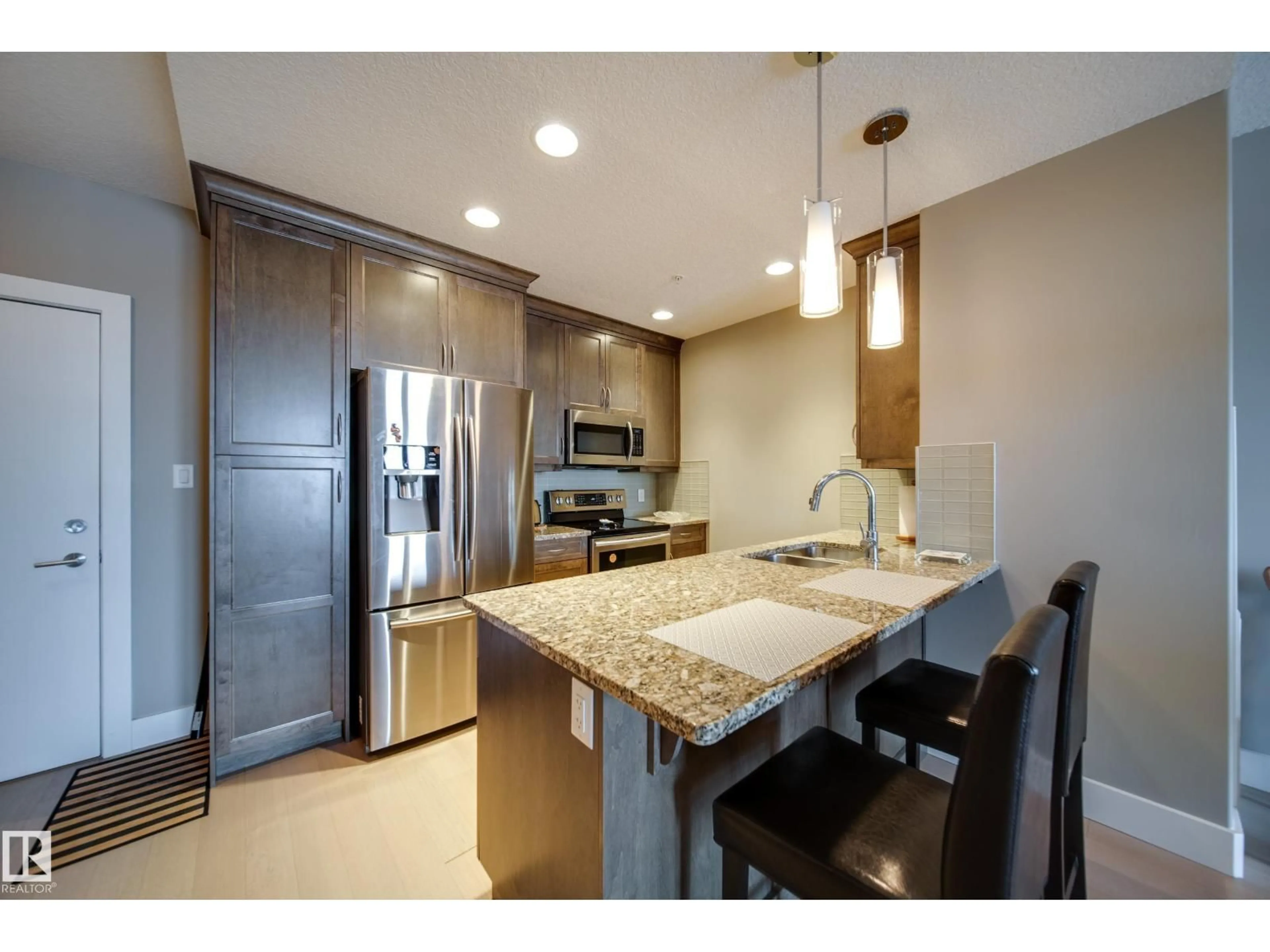 Open concept kitchen, ceramic/tile floor for 508 - 11080 ELLERSLIE RD, Edmonton Alberta T6W2C2