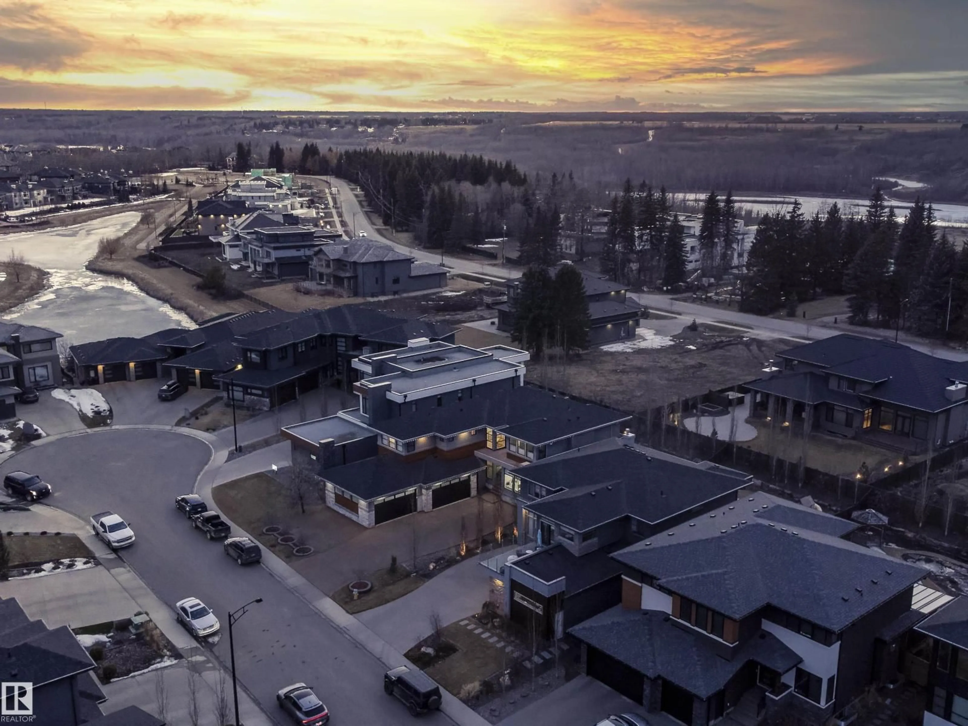 A pic from outside/outdoor area/front of a property/back of a property/a pic from drone, mountain view for 1121 WAHL PL, Edmonton Alberta T6W3G6
