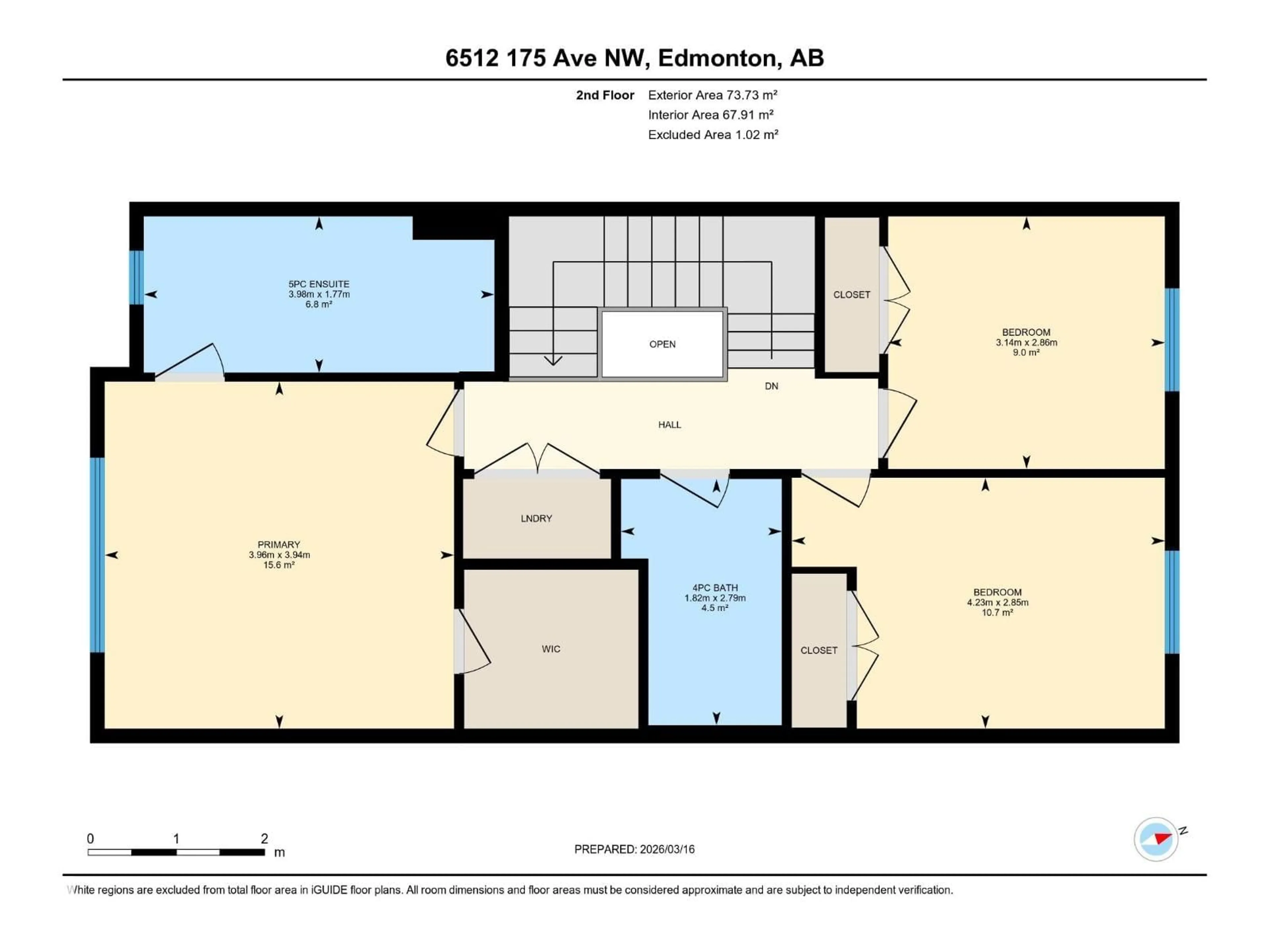 Floor plan for 6512 175 AV, Edmonton Alberta T5Y4B3