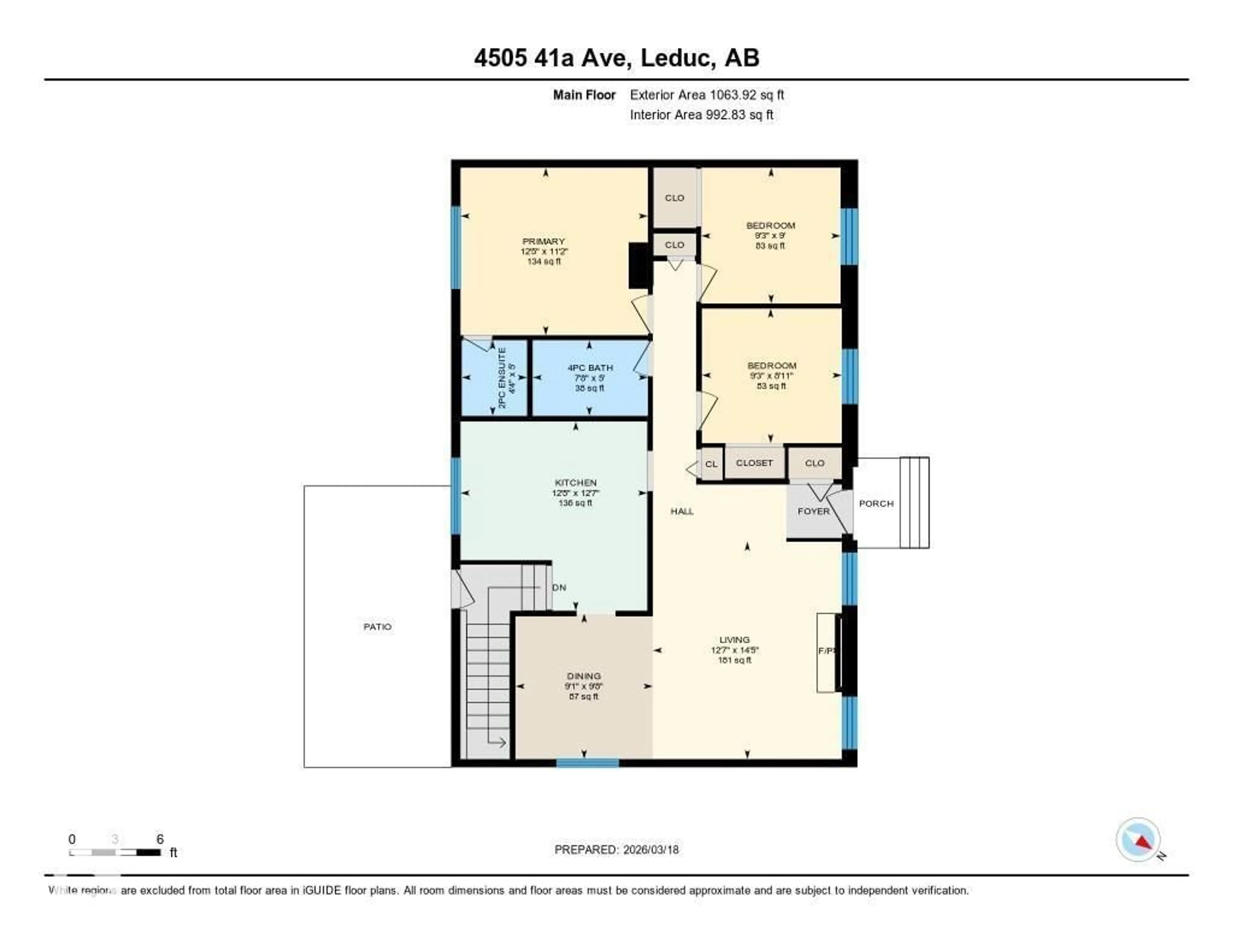 Floor plan for 4505 41A AV, Leduc Alberta T9E4Z2