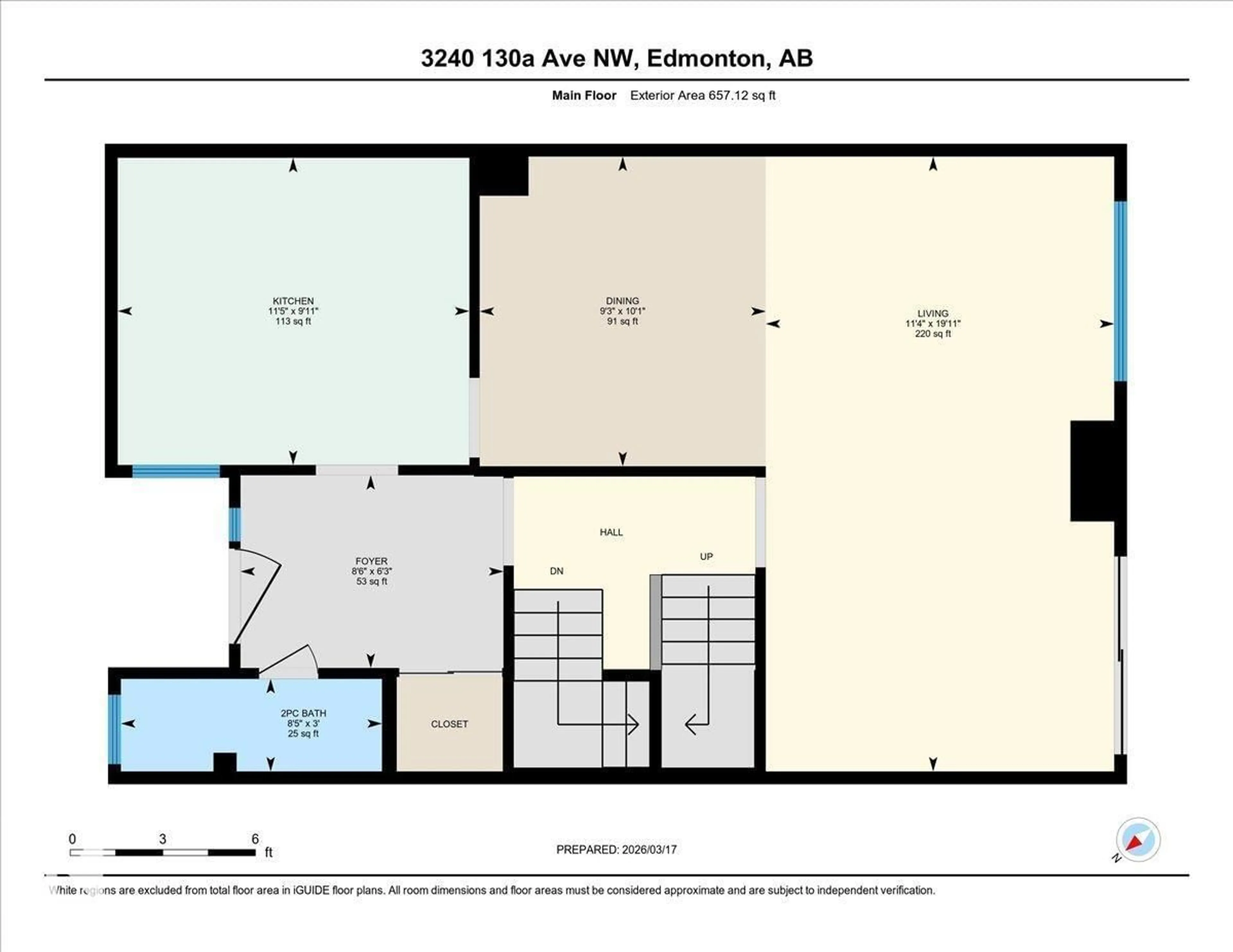Floor plan for 3240 130A AV, Edmonton Alberta T5A3K3