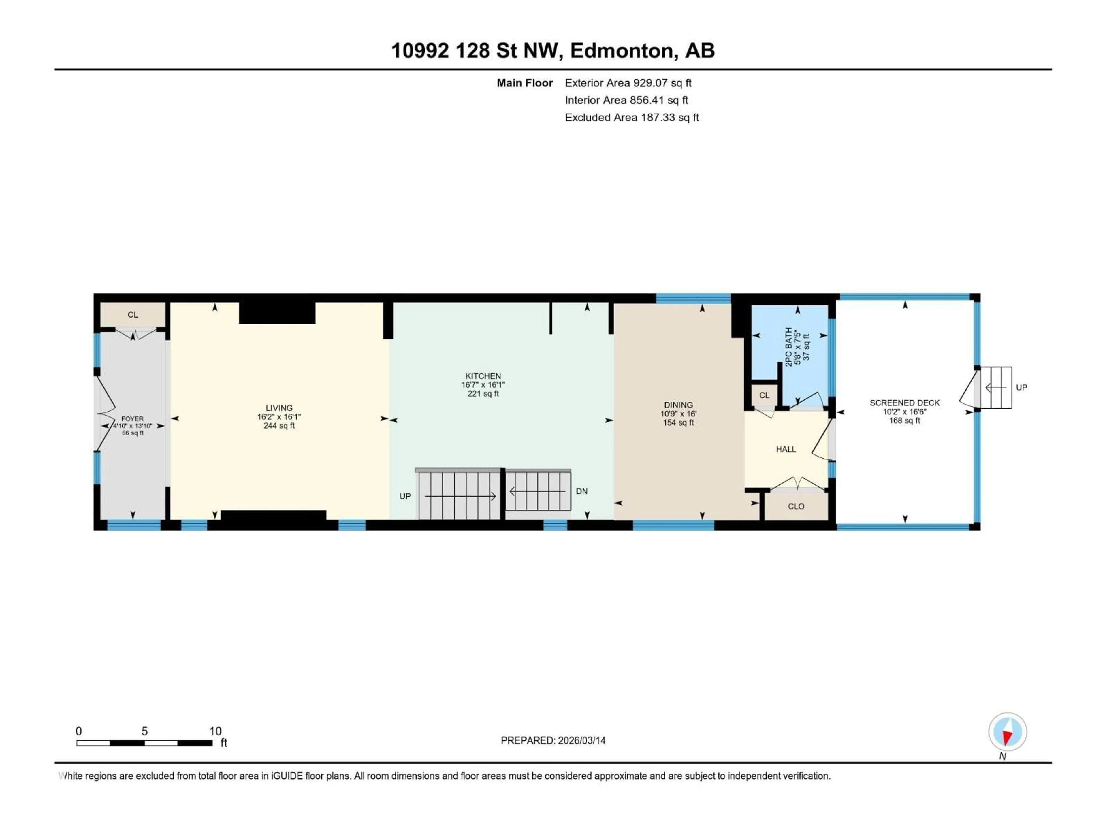 Floor plan for 10992 128 ST, Edmonton Alberta T5M0W4